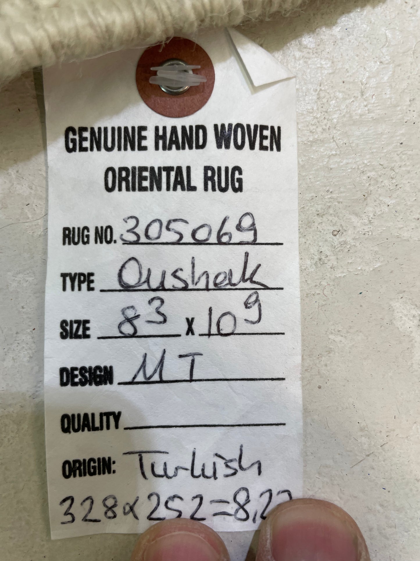 Hand-Knotted Wool Rug Turkish Oushak 8'3" x 10'9"