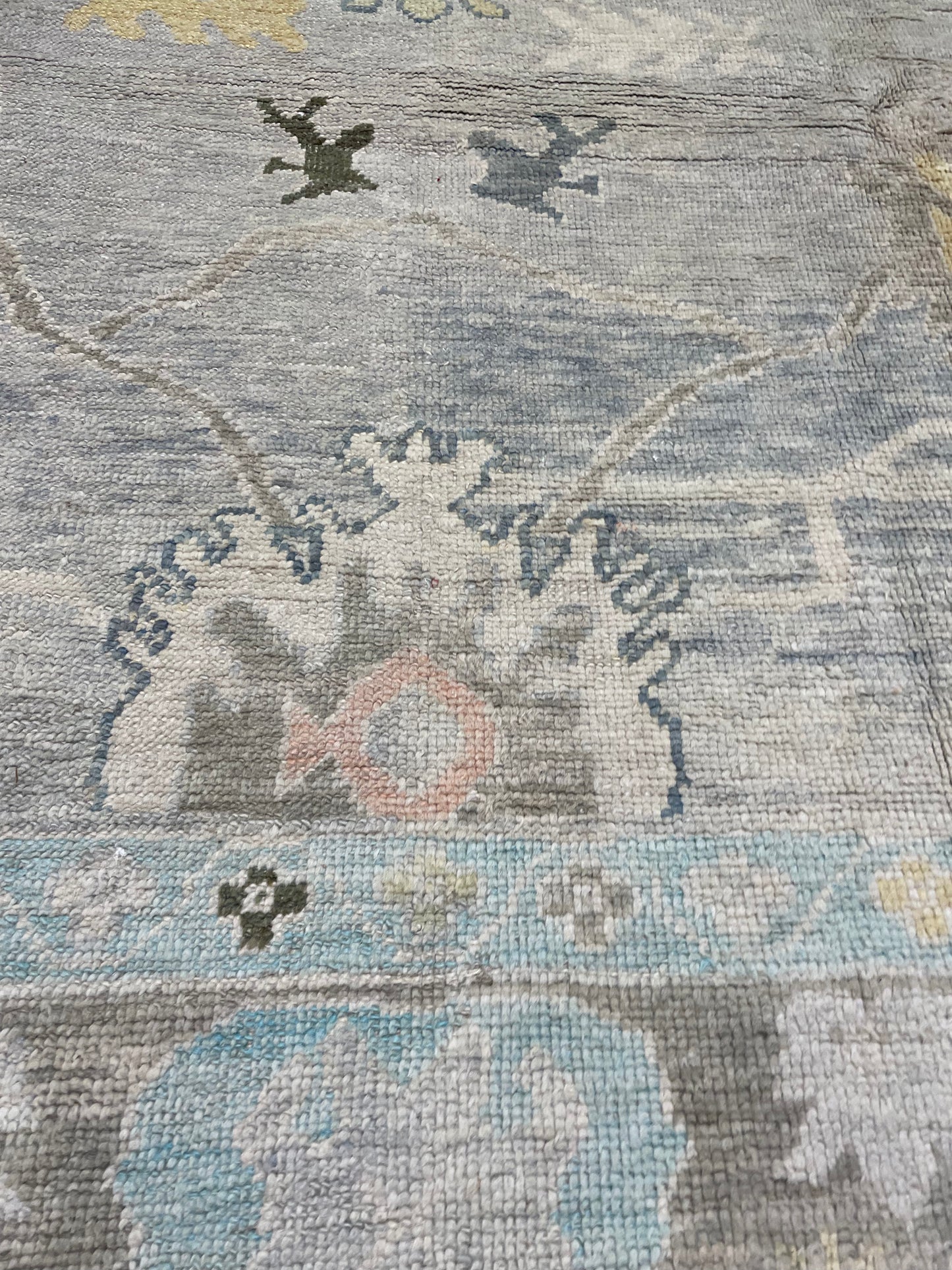 Hand-Knotted Wool Rug Turkish Oushak 8'9" x 11'10"