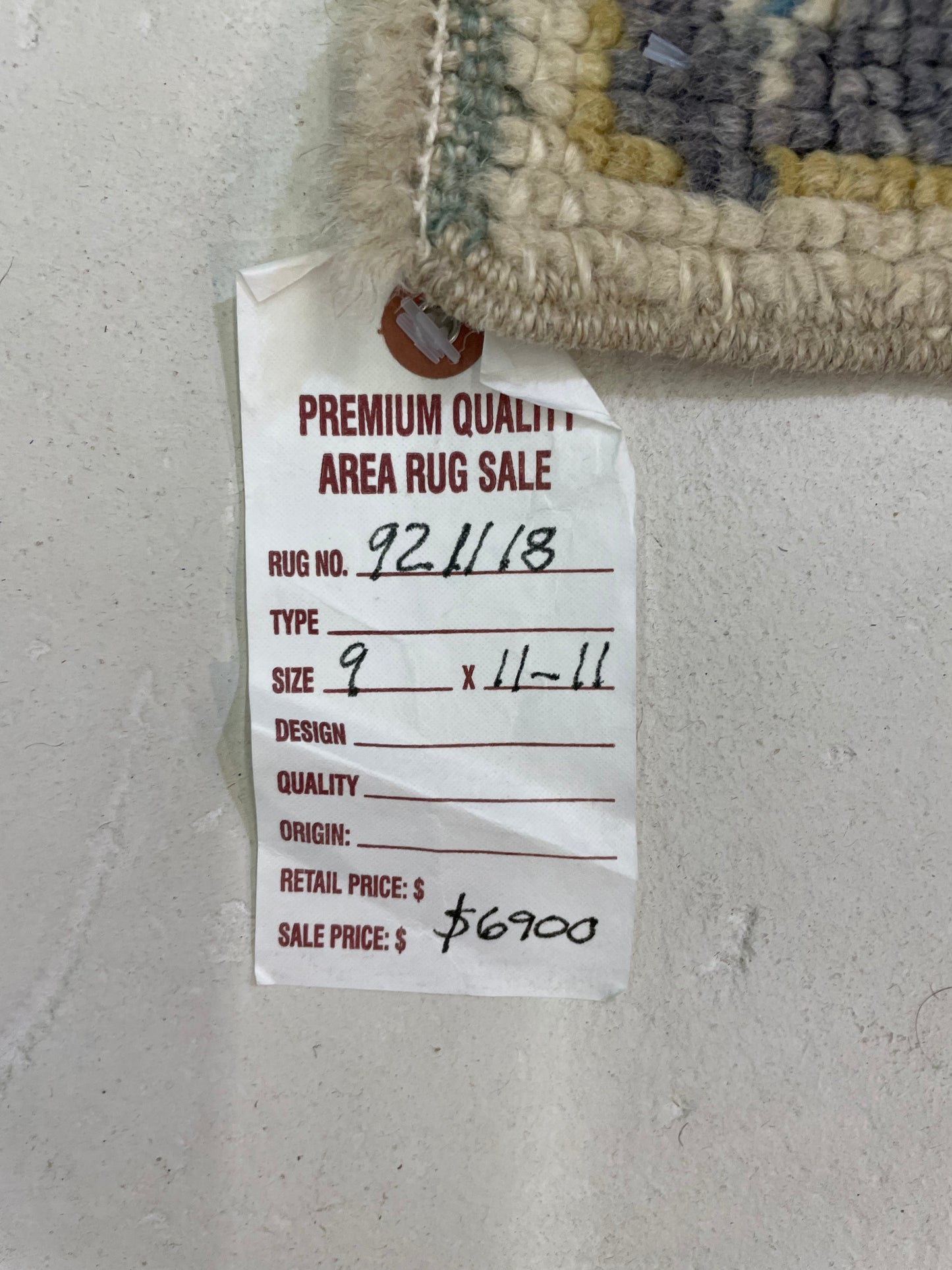 Hand-Knotted Wool Rug Turkish Oushak 9' x 11'11"