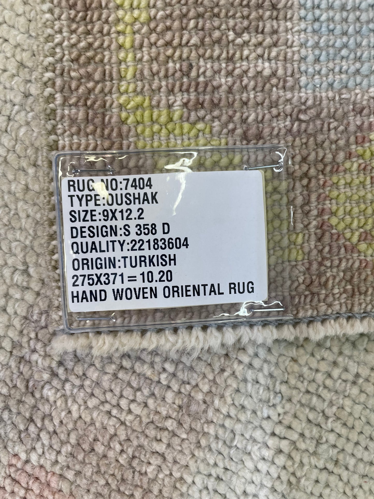 Hand-Knotted Wool Rug Turkish Oushak 9' x 12'2"