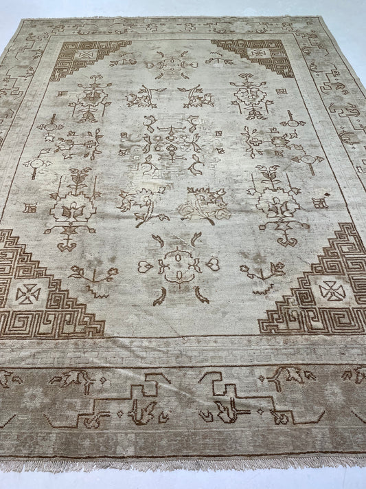 Hand-Knotted Wool Rug Khotan 8'11" x 11'6"