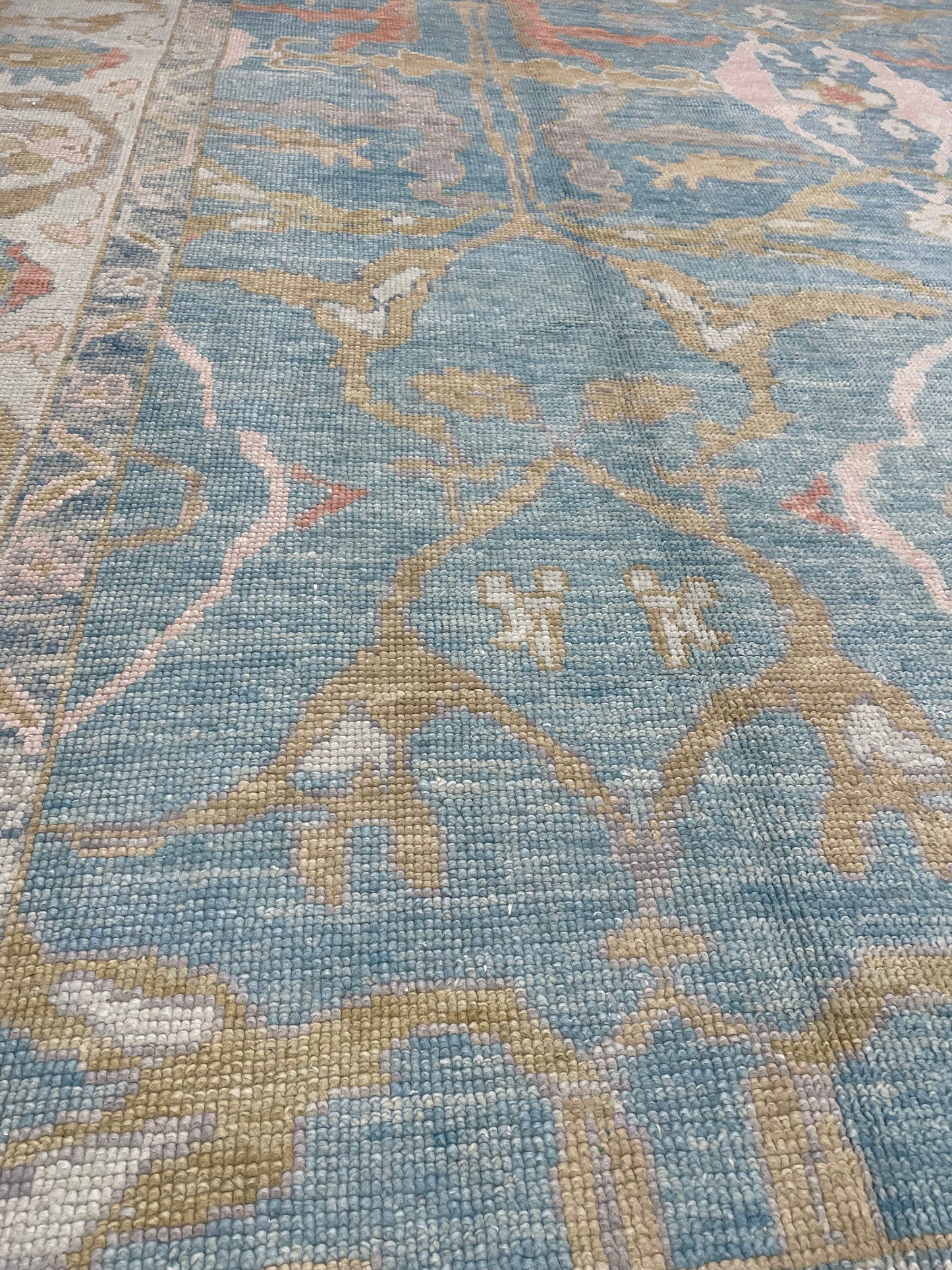 Hand-Knotted Wool Rug Turkish Oushak 10' x 13'8"