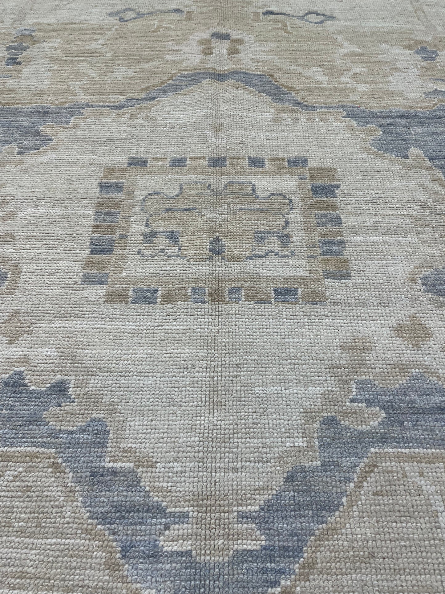 Hand-Knotted Wool Rug Turkish Oushak 9'9" x 14'3"