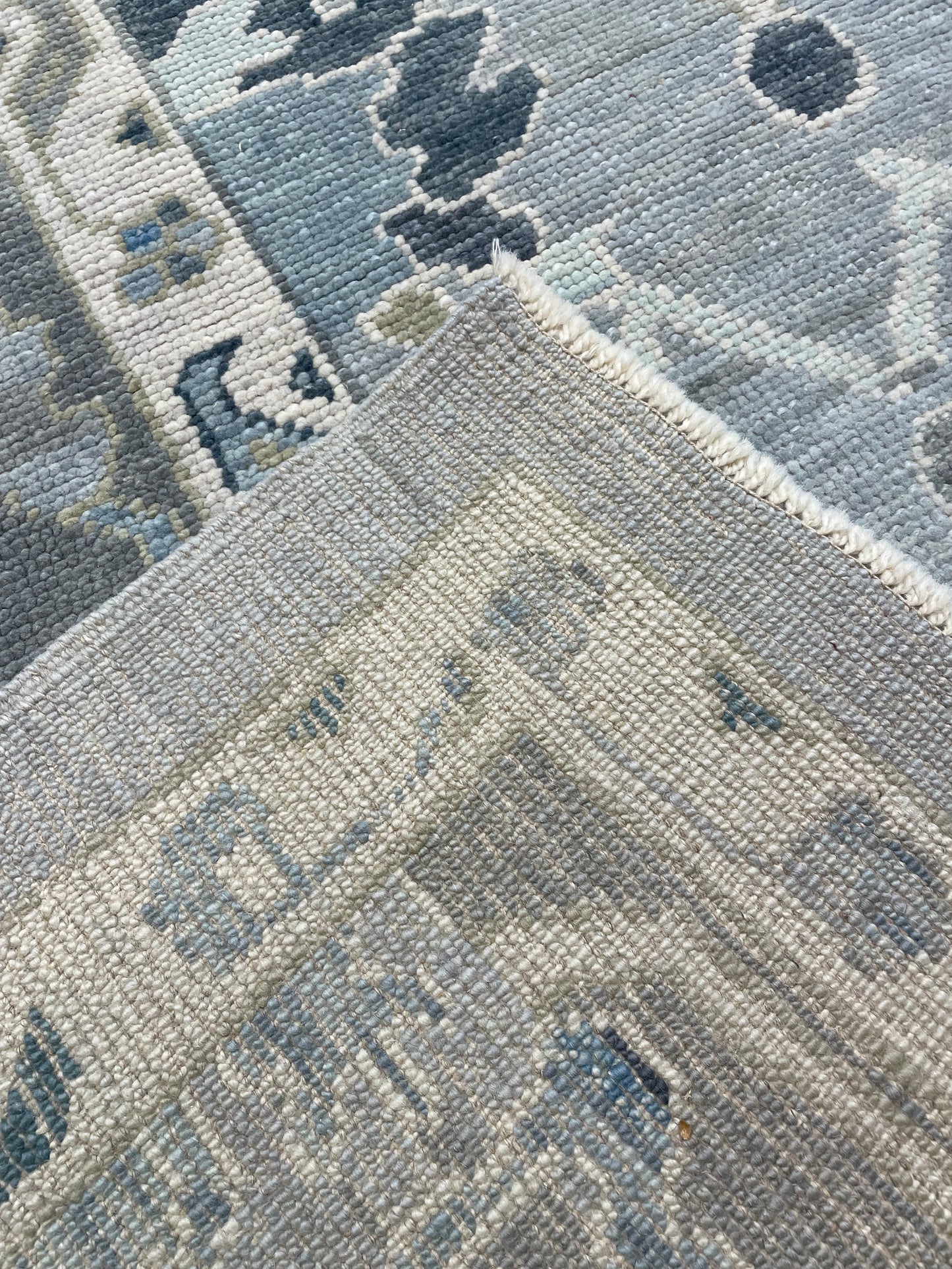 Hand-Knotted Wool Rug Turkish Oushak 10'4" x 14'1"