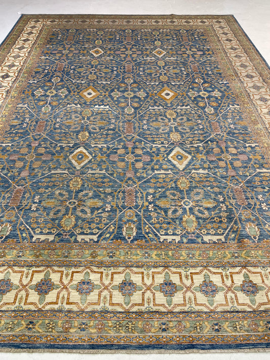 Hand-Knotted Wool Rug Turkish Oushak 10'1" x 13'9"