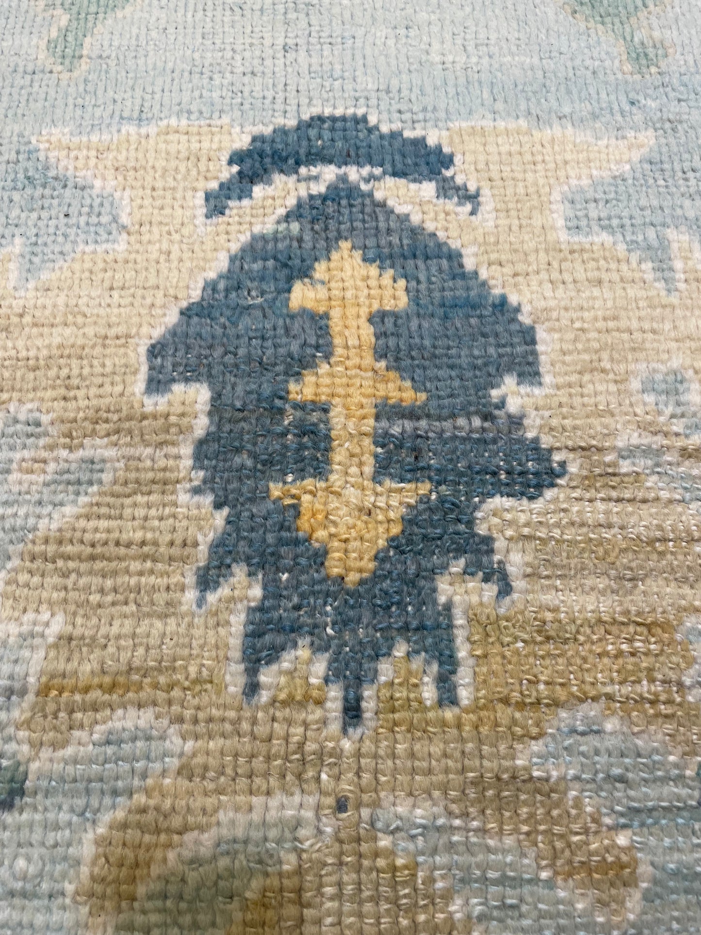 Hand-Knotted Wool Rug Turkish Oushak 8'7" x 11'9"