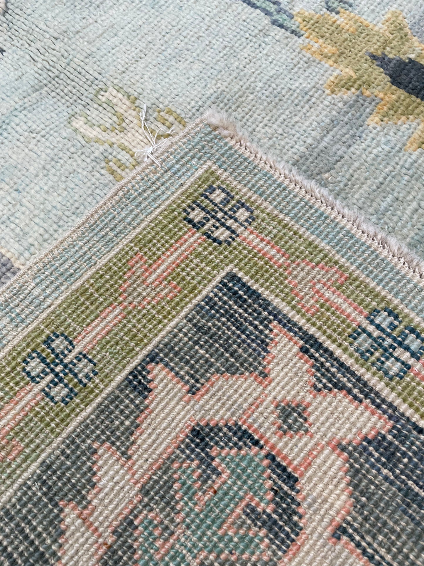 Hand-Knotted Wool Rug Turkish Oushak 8'7" x 11'9"