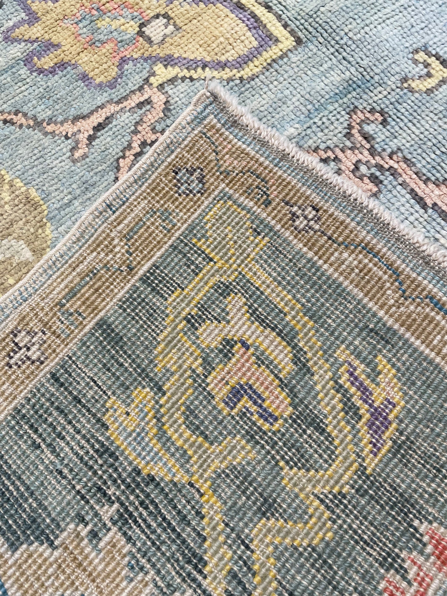 Hand-Knotted Wool Rug Turkish Oushak 8'9" x 11'9"