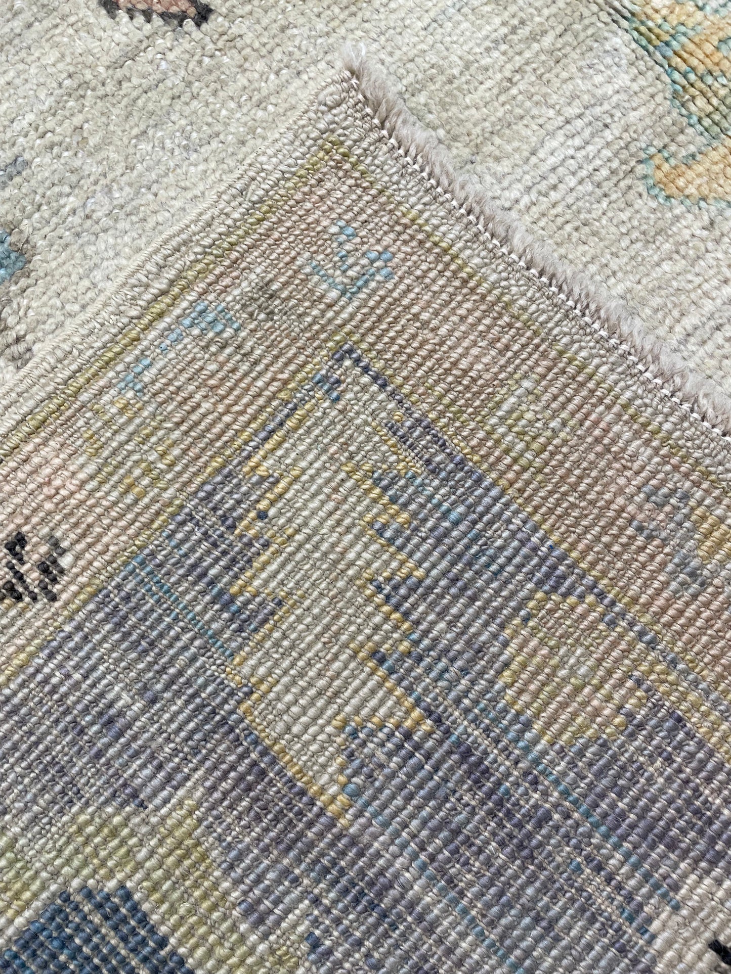 Hand-Knotted Wool Rug Turkish Oushak 9'11" x 14'