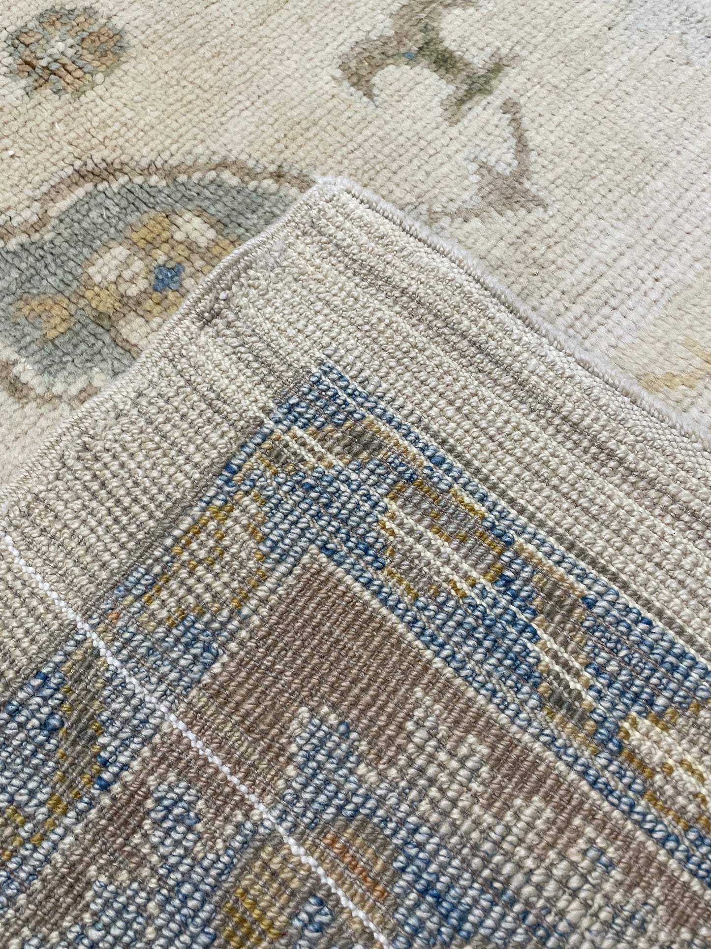 Hand-Knotted Wool Rug Turkish Oushak 8'5" x 11'4"