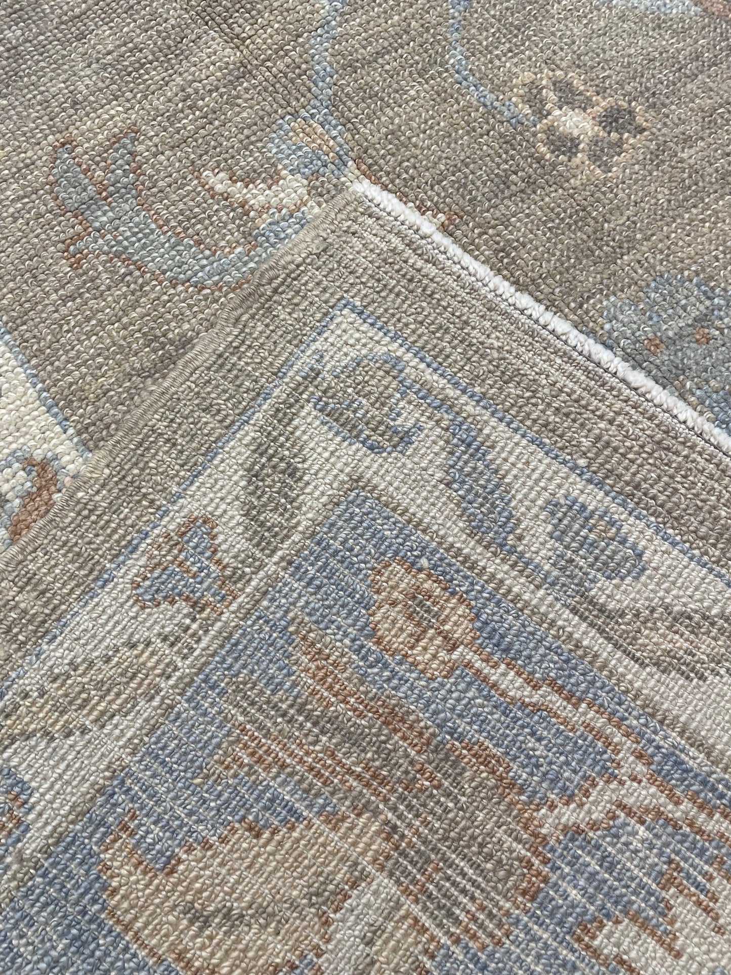 Hand-Knotted Wool Rug Turkish Oushak 9'5" x 11'9"