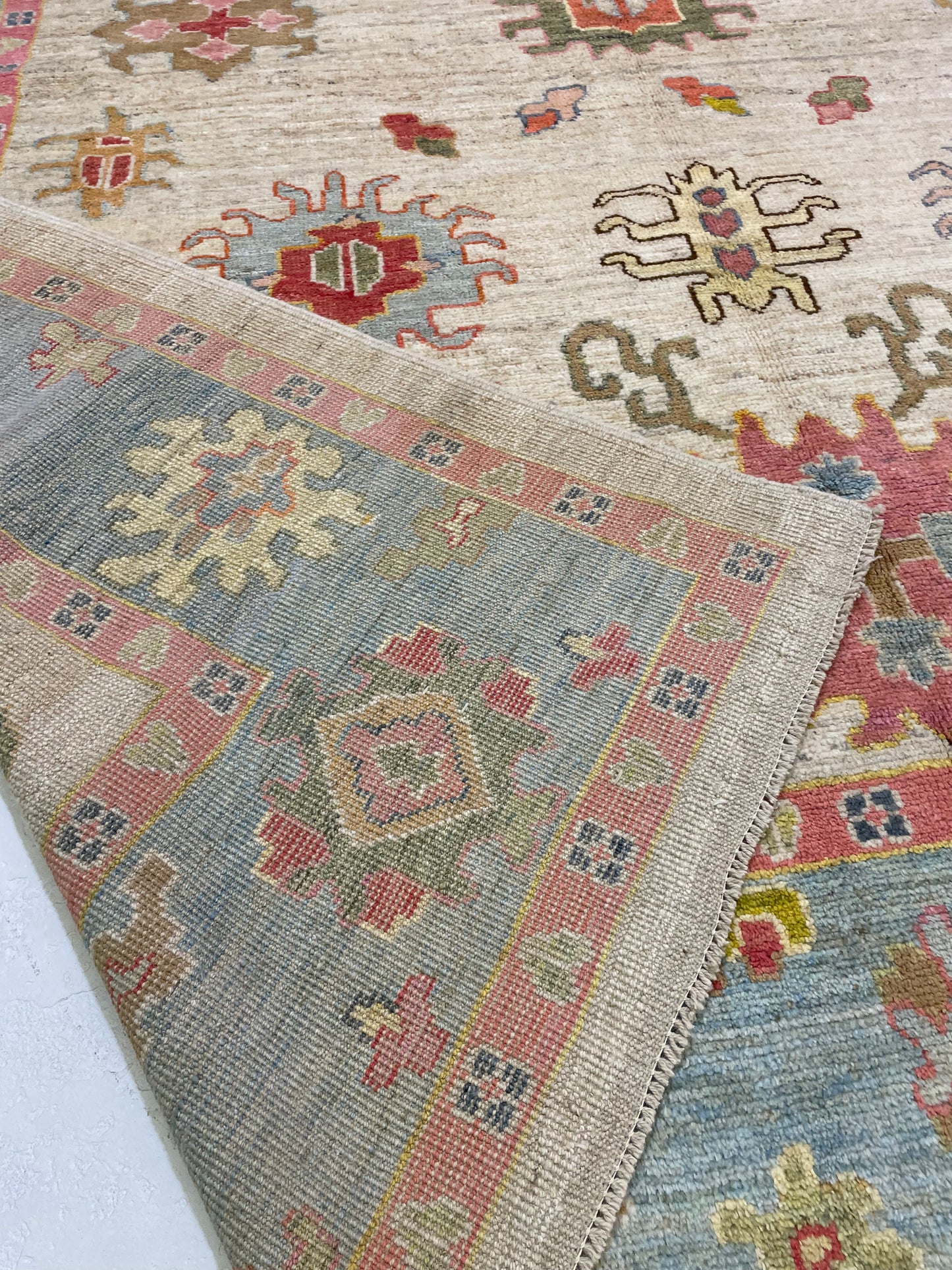 Hand-Knotted Wool Rug Turkish Oushak 10'6" x 13'7"
