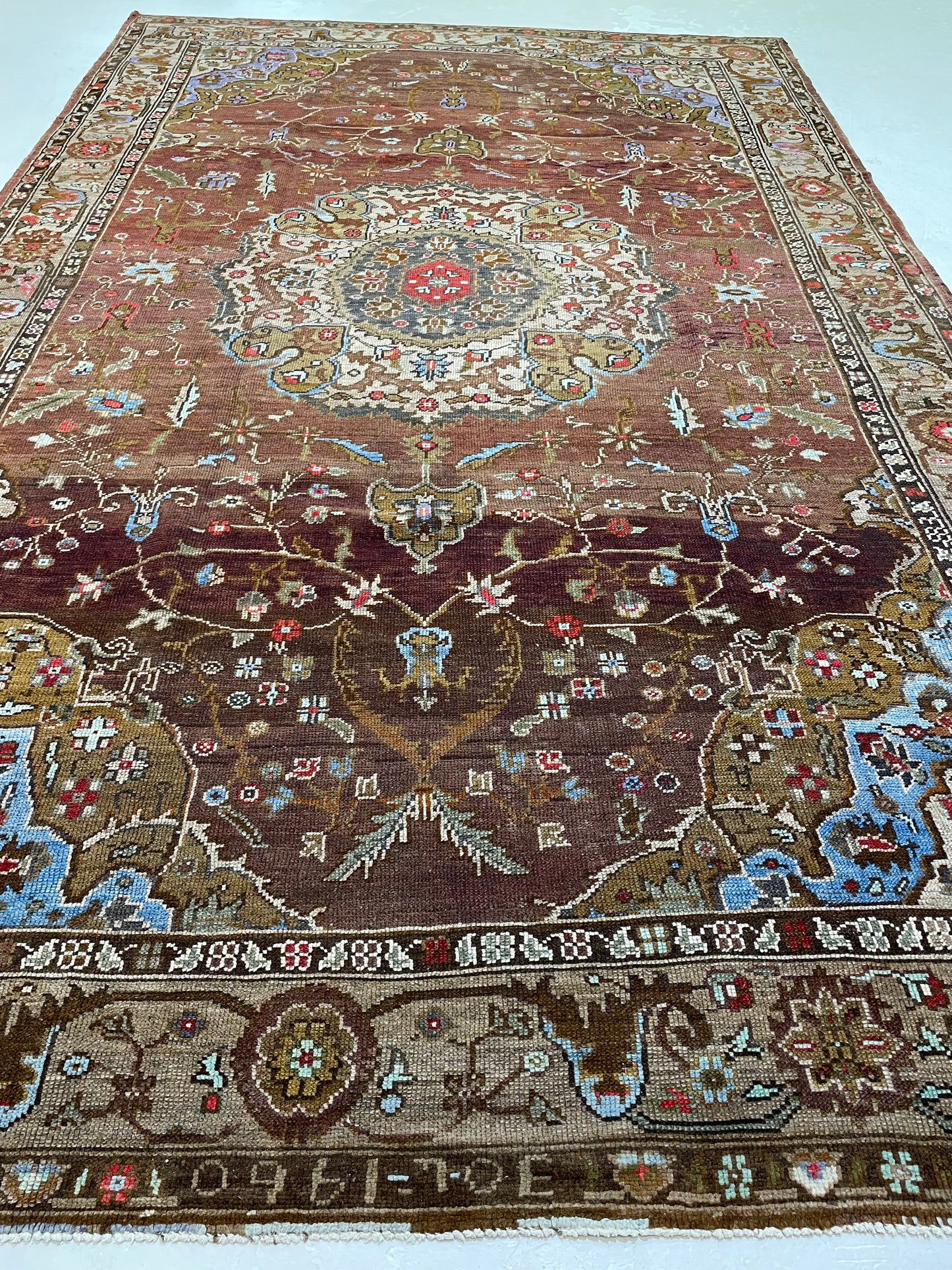 Hand-Knotted Wool Rug Turkish Oushak 7'8" x 12'