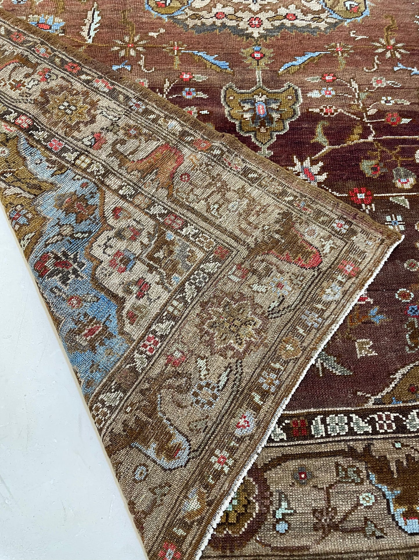 Hand-Knotted Wool Rug Turkish Oushak 7'8" x 12'