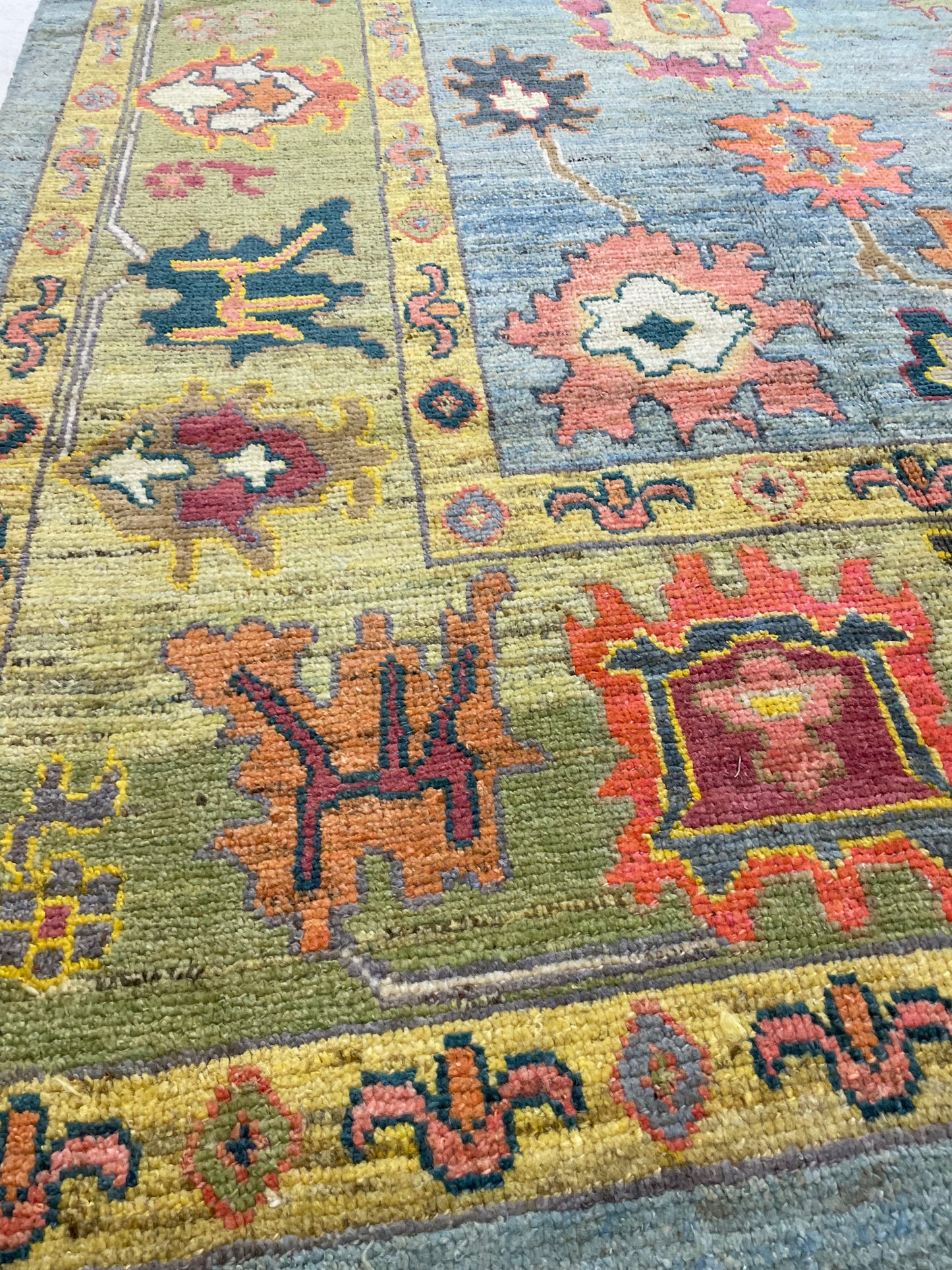 Hand-Knotted Wool Rug Turkish Oushak 10'6" x 13'4"