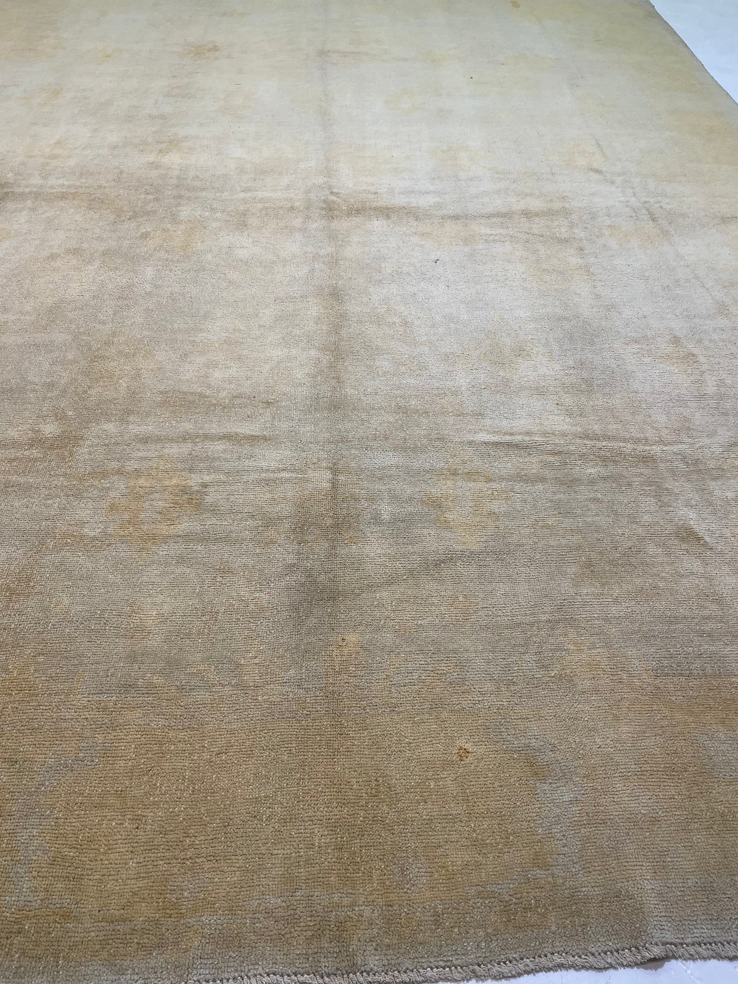 Hand-Knotted Wool Rug Turkish Oushak 10'10" x 14'4"