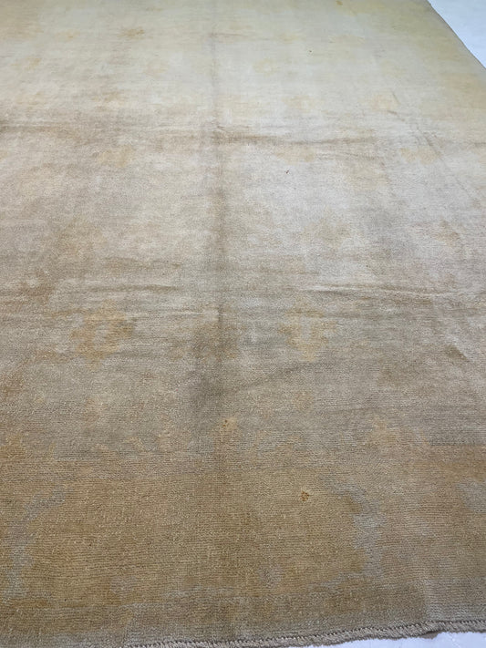 Hand-Knotted Wool Rug Turkish Oushak 10'10" x 14'4"