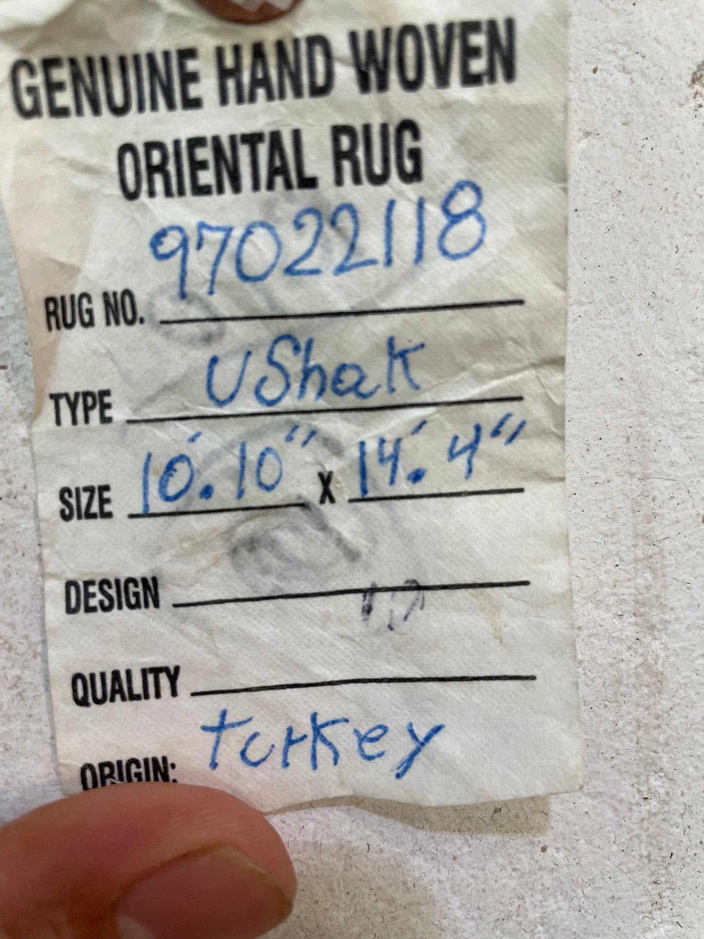 Hand-Knotted Wool Rug Turkish Oushak 10'10" x 14'4"