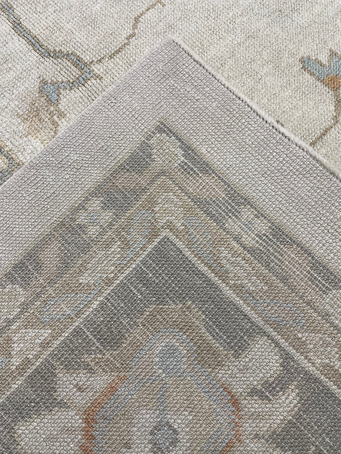 Hand-Knotted Wool Rug Turkish Oushak 9'1" x 11'10"