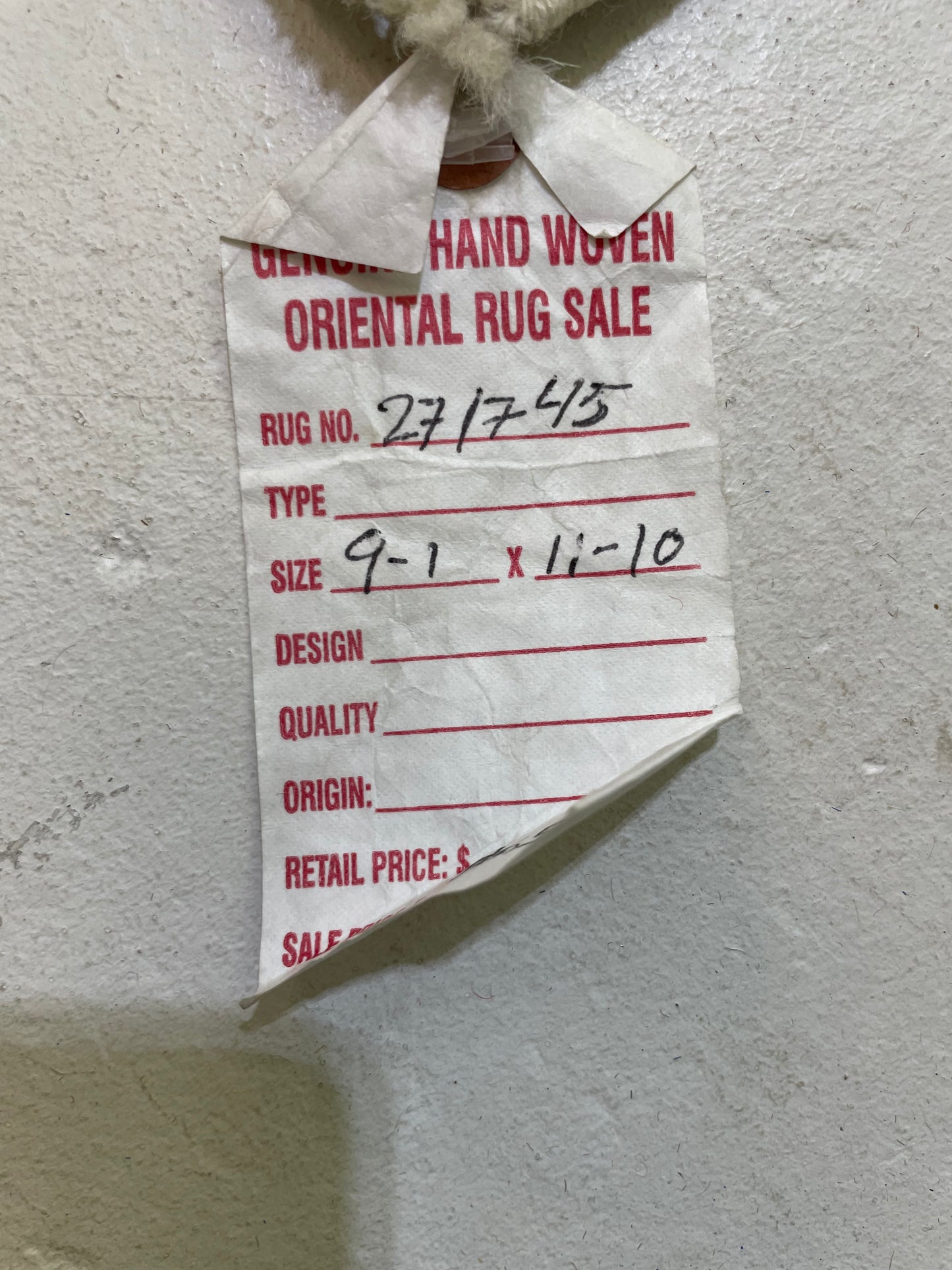 Hand-Knotted Wool Rug Turkish Oushak 9'1" x 11'10"