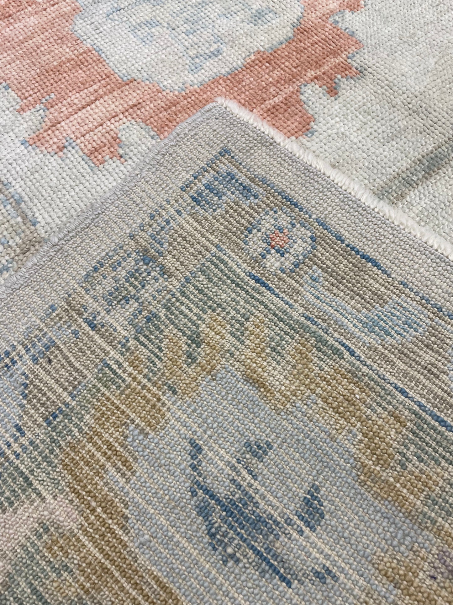 Hand-Knotted Wool Rug Turkish Oushak 9'1" x 11'11"