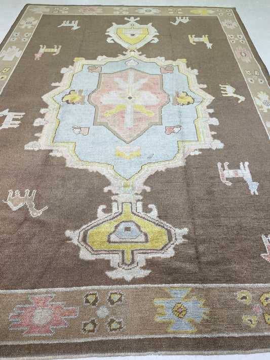 Hand-Knotted Wool Rug Turkish Oushak 8' x 11'5"