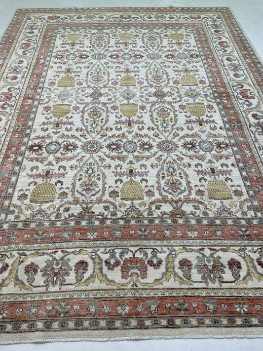 Hand-Knotted Wool Rug Turkish Oushak 8'9" x 11'8"
