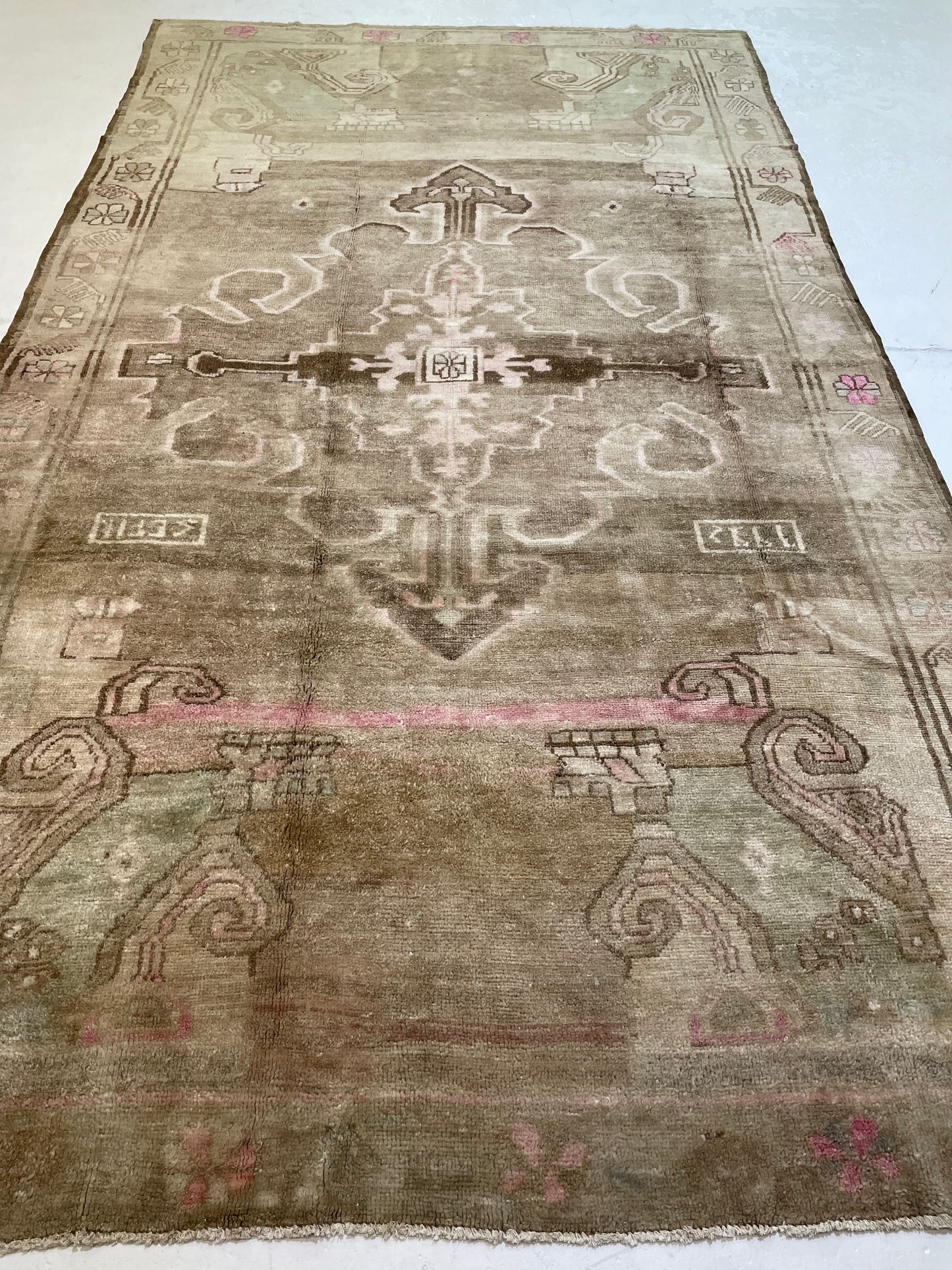 Hand-Knotted Wool Rug Turkish Oushak 6'6" x 11'3"