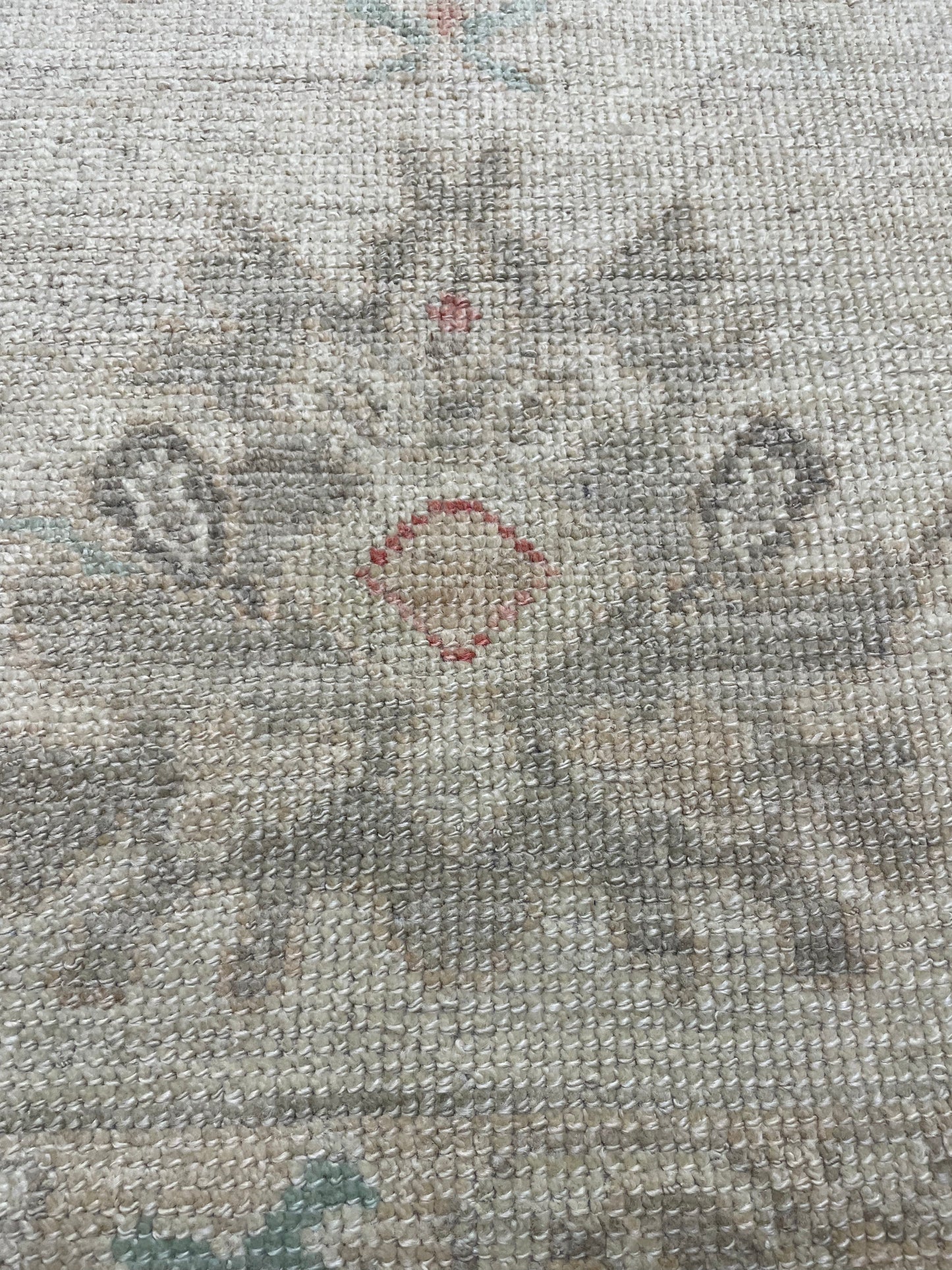 Hand-Knotted Wool Rug Turkish Oushak 9'10" x 11'2"