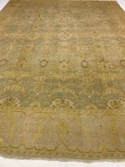 Hand-Knotted Wool Rug Turkish Oushak 10'5" x 13'3"