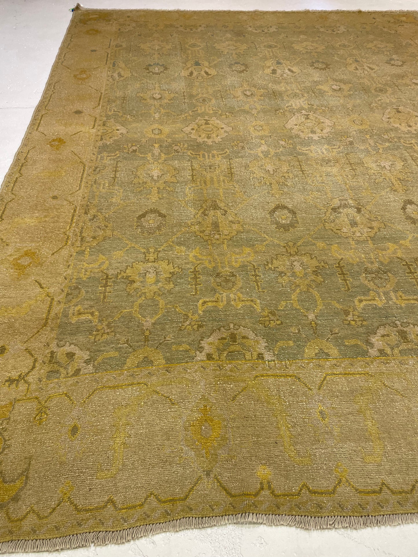 Hand-Knotted Wool Rug Turkish Oushak 10'5" x 13'3"