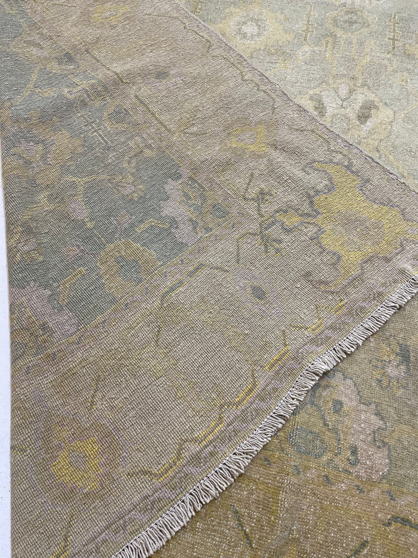 Hand-Knotted Wool Rug Turkish Oushak 10'5" x 13'3"