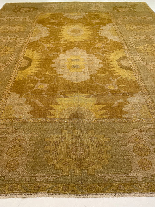 Hand-Knotted Wool Rug Turkish Oushak 11'5" x 13'10"