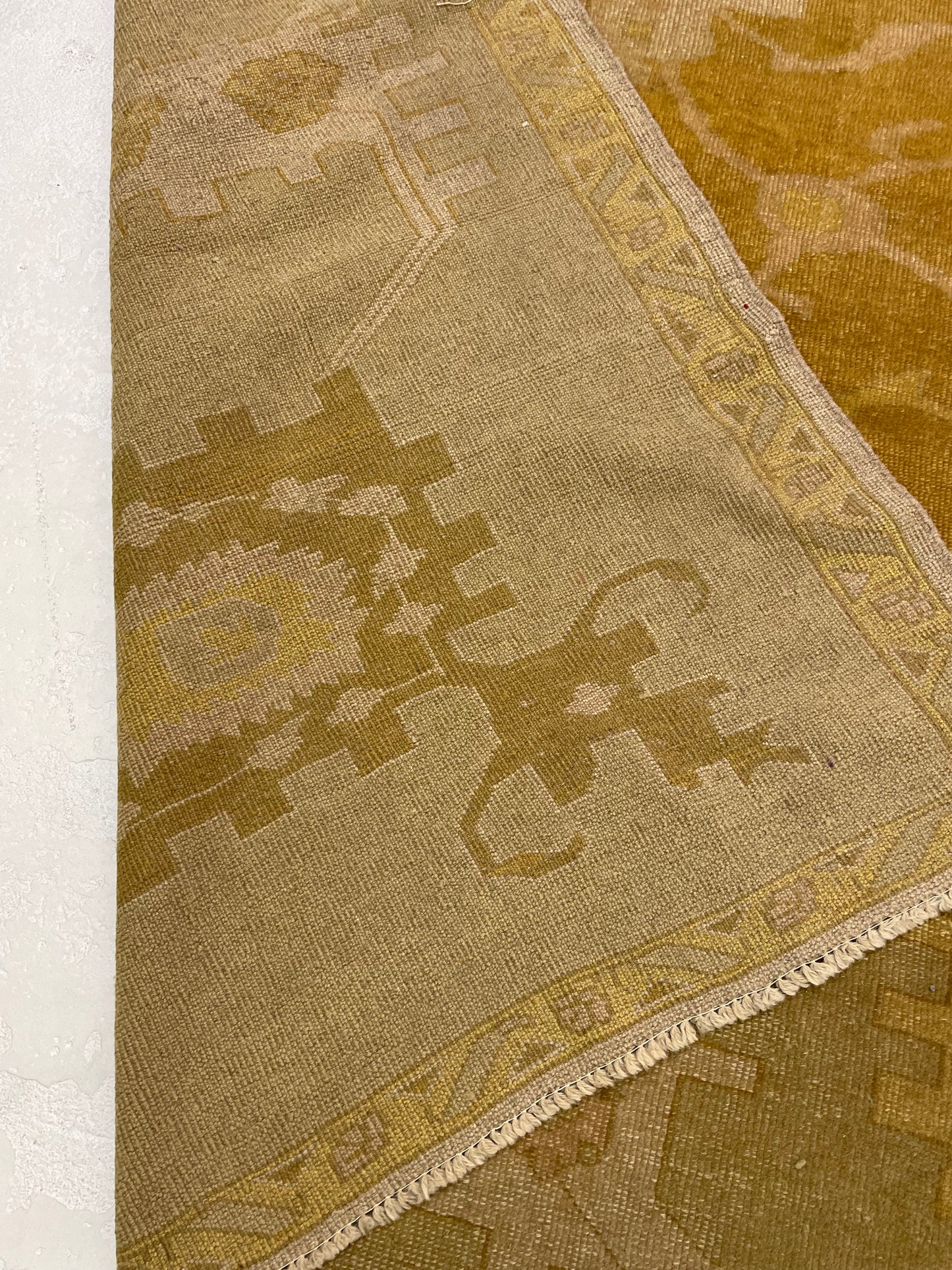 Hand-Knotted Wool Rug Turkish Oushak 11'5" x 13'10"