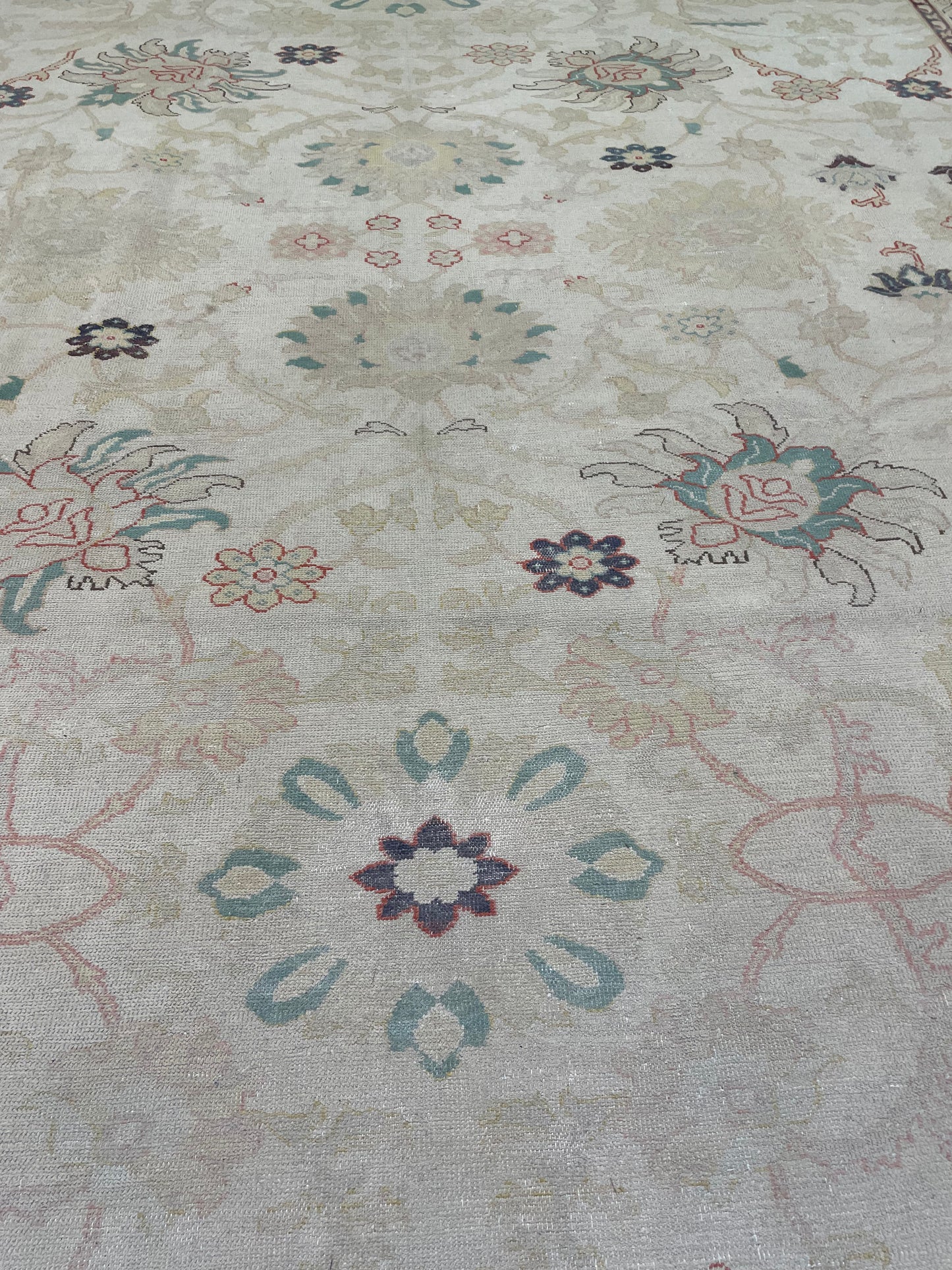 Hand-Knotted Wool Rug Turkish Oushak 10'3" x 13'1"