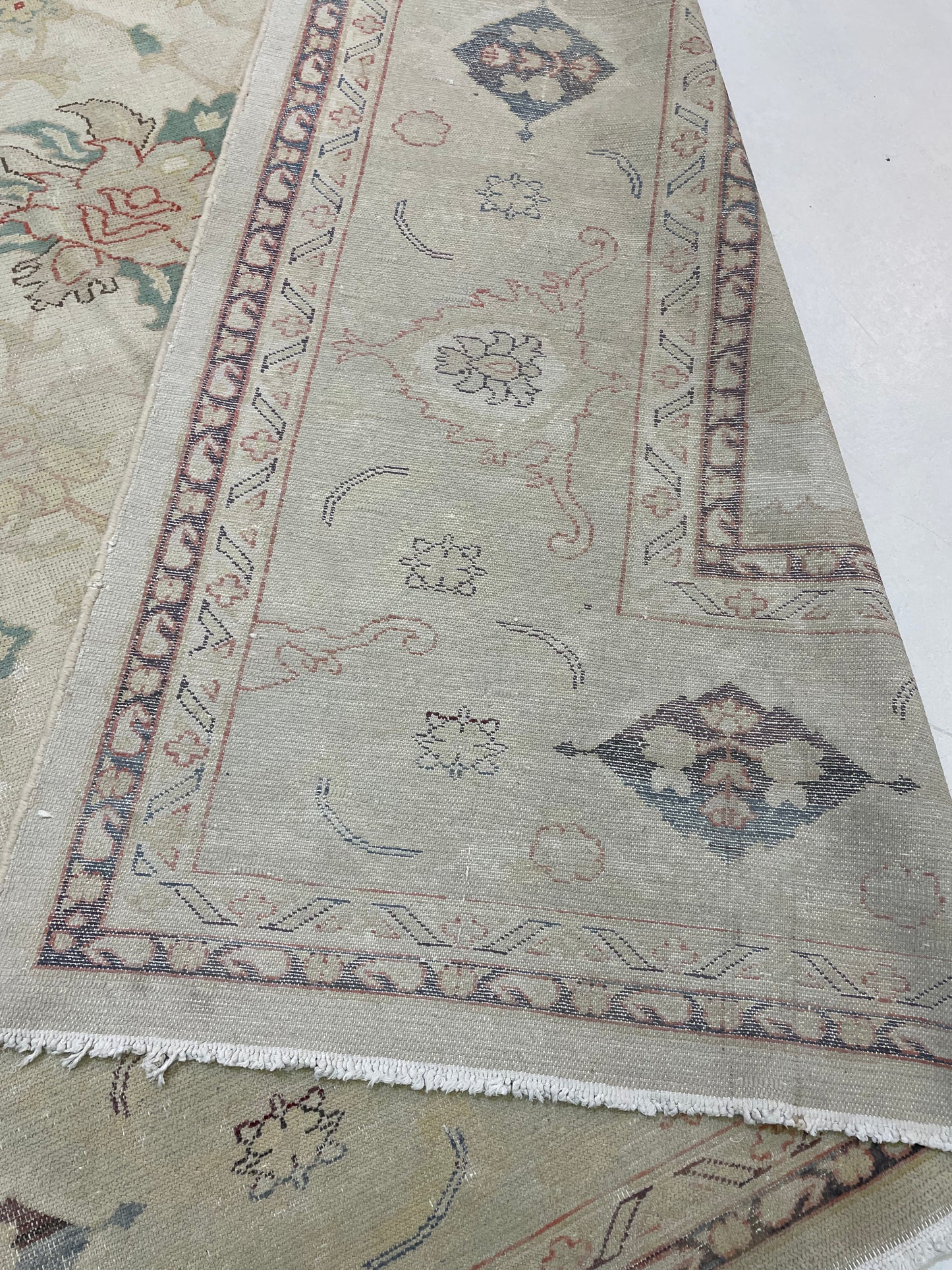 Hand-Knotted Wool Rug Turkish Oushak 10'3" x 13'1"