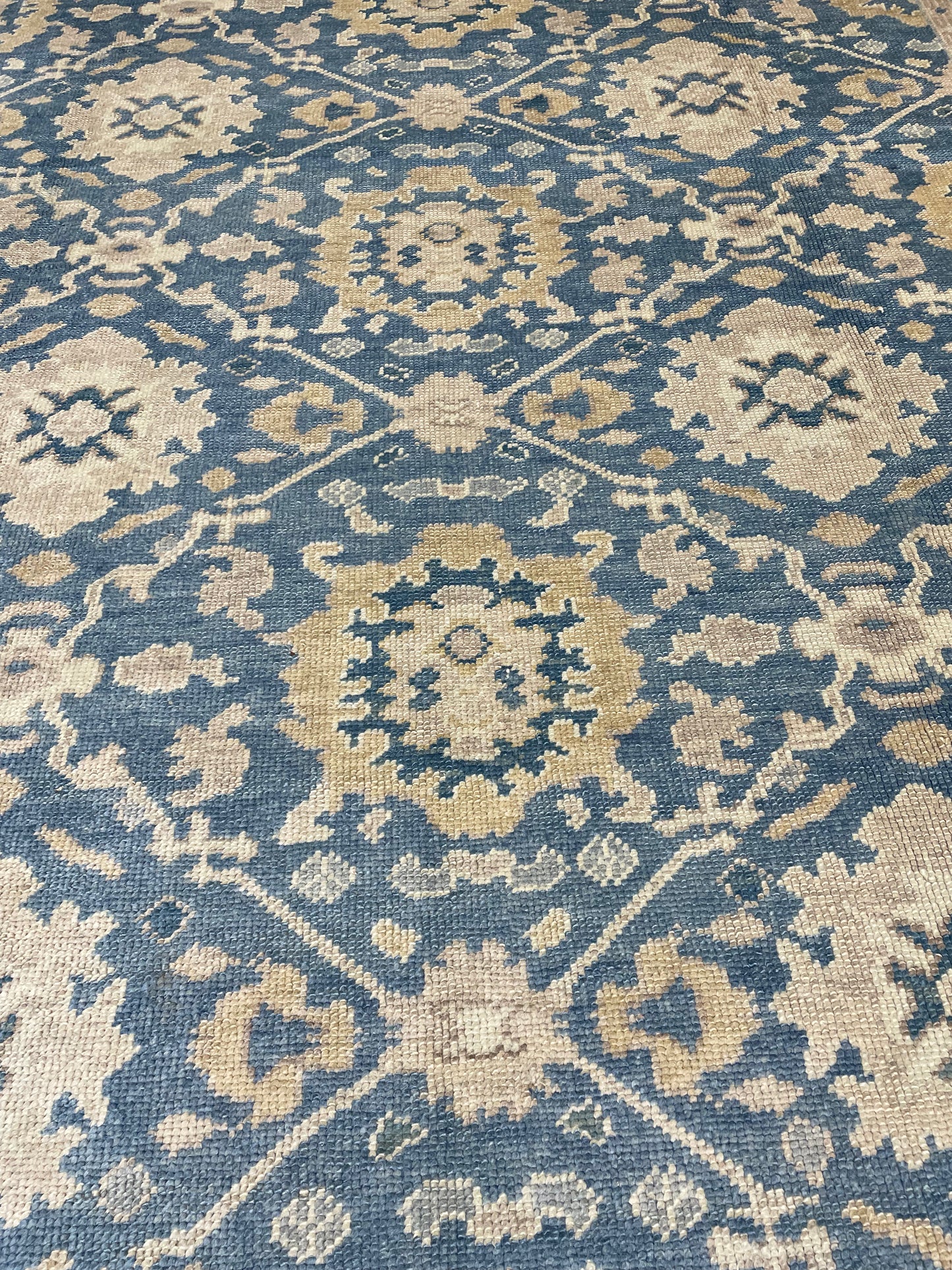 Hand-Knotted Wool Rug Turkish Oushak 10'1" x 11'