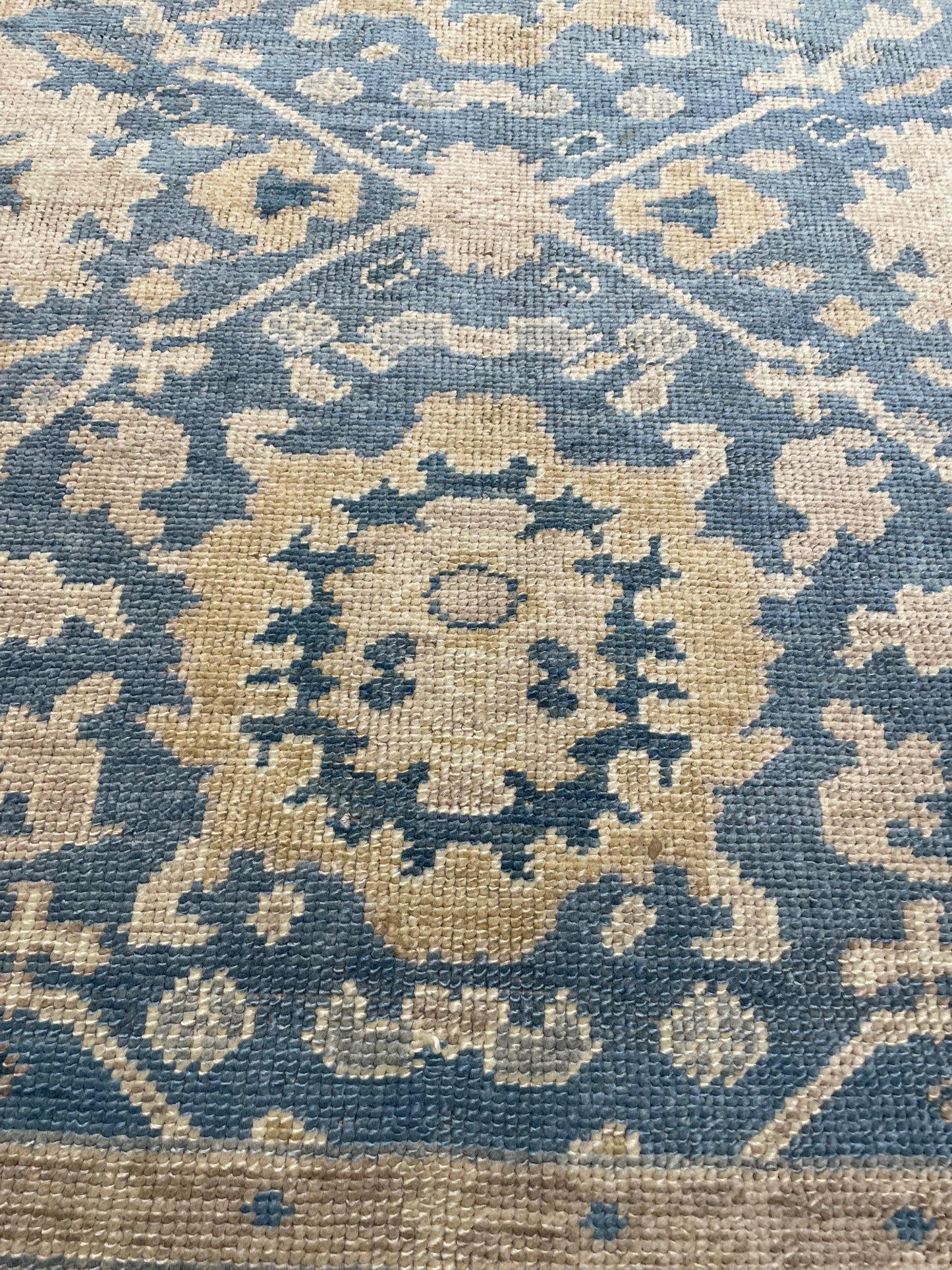 Hand-Knotted Wool Rug Turkish Oushak 10'1" x 11'