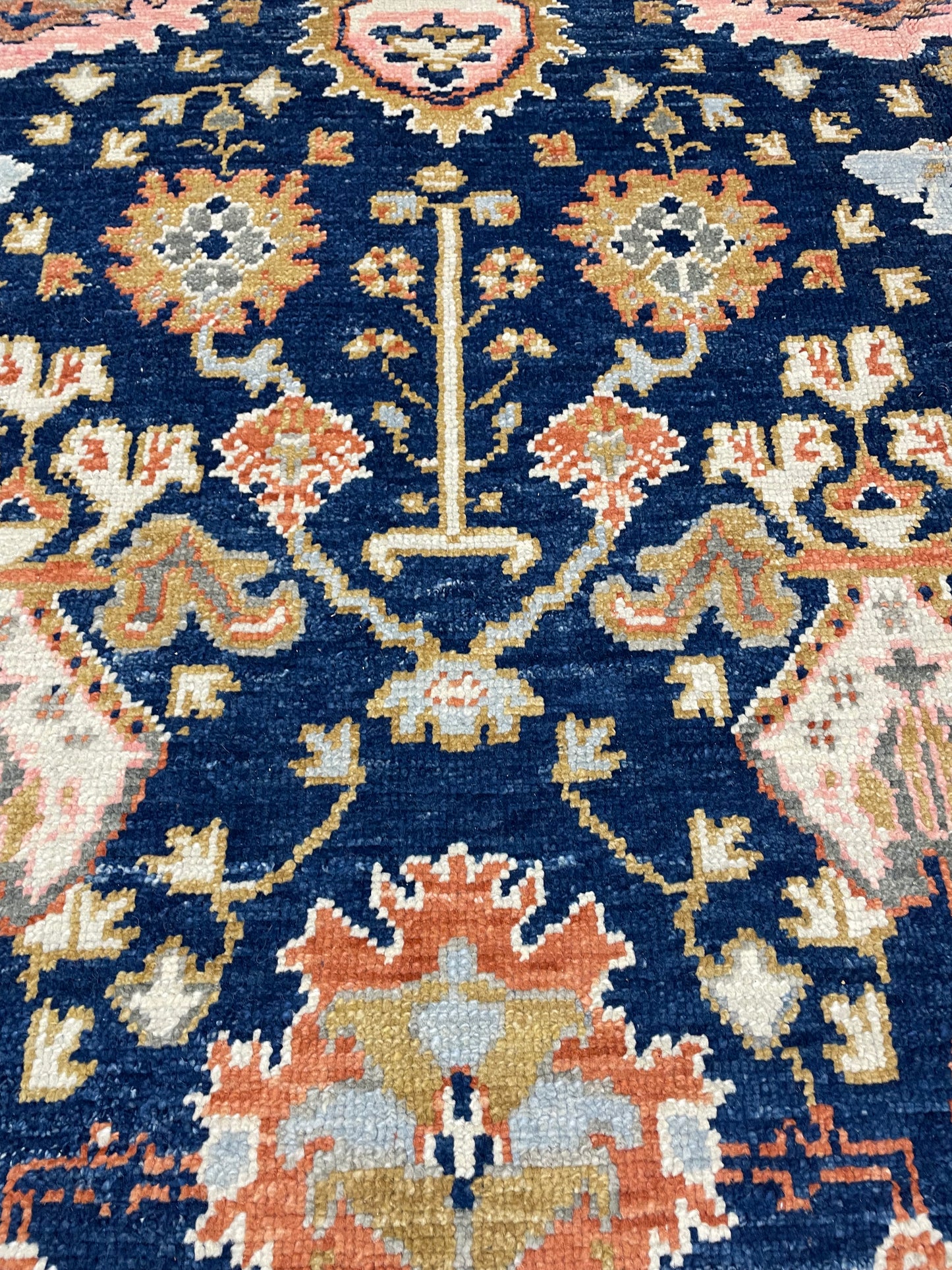 Hand-Knotted Wool Rug Turkish Oushak 10'7" x 14'7"