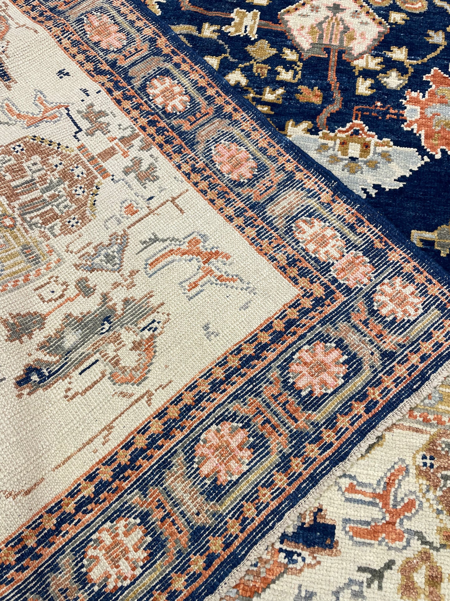 Hand-Knotted Wool Rug Turkish Oushak 10'7" x 14'7"
