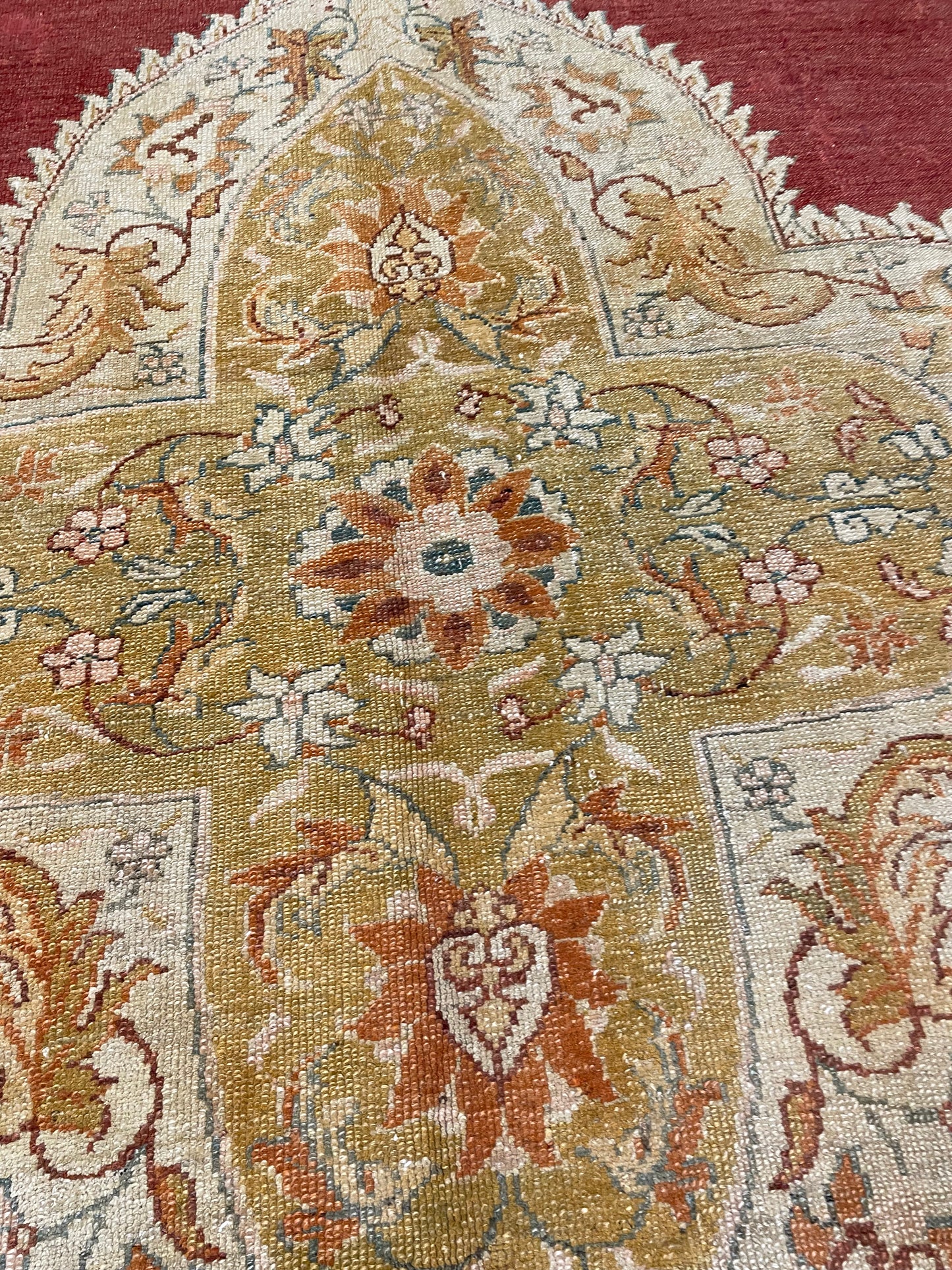 Hand-Knotted Wool Rug Turkish Oushak 12'5" x 14'4"