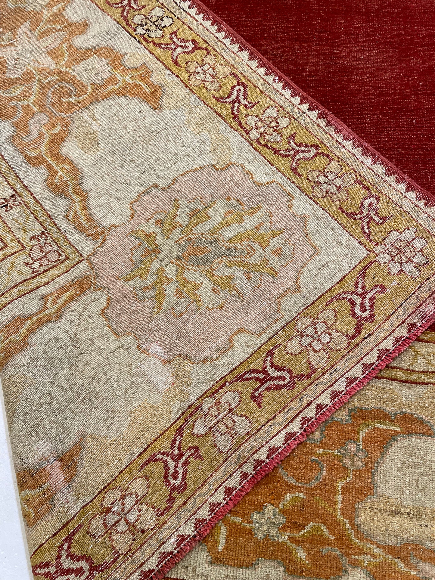 Hand-Knotted Wool Rug Turkish Oushak 12'5" x 14'4"
