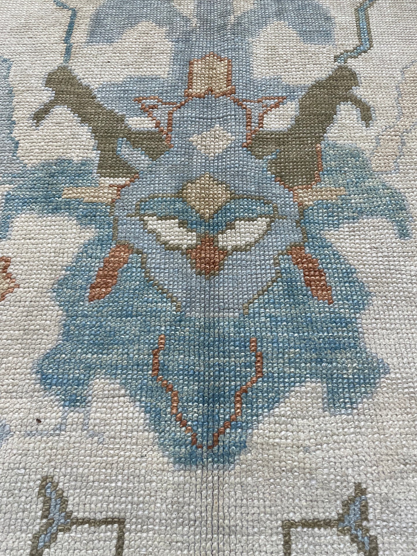 Hand-Knotted Wool Rug Turkish Oushak 12'3" x 16'