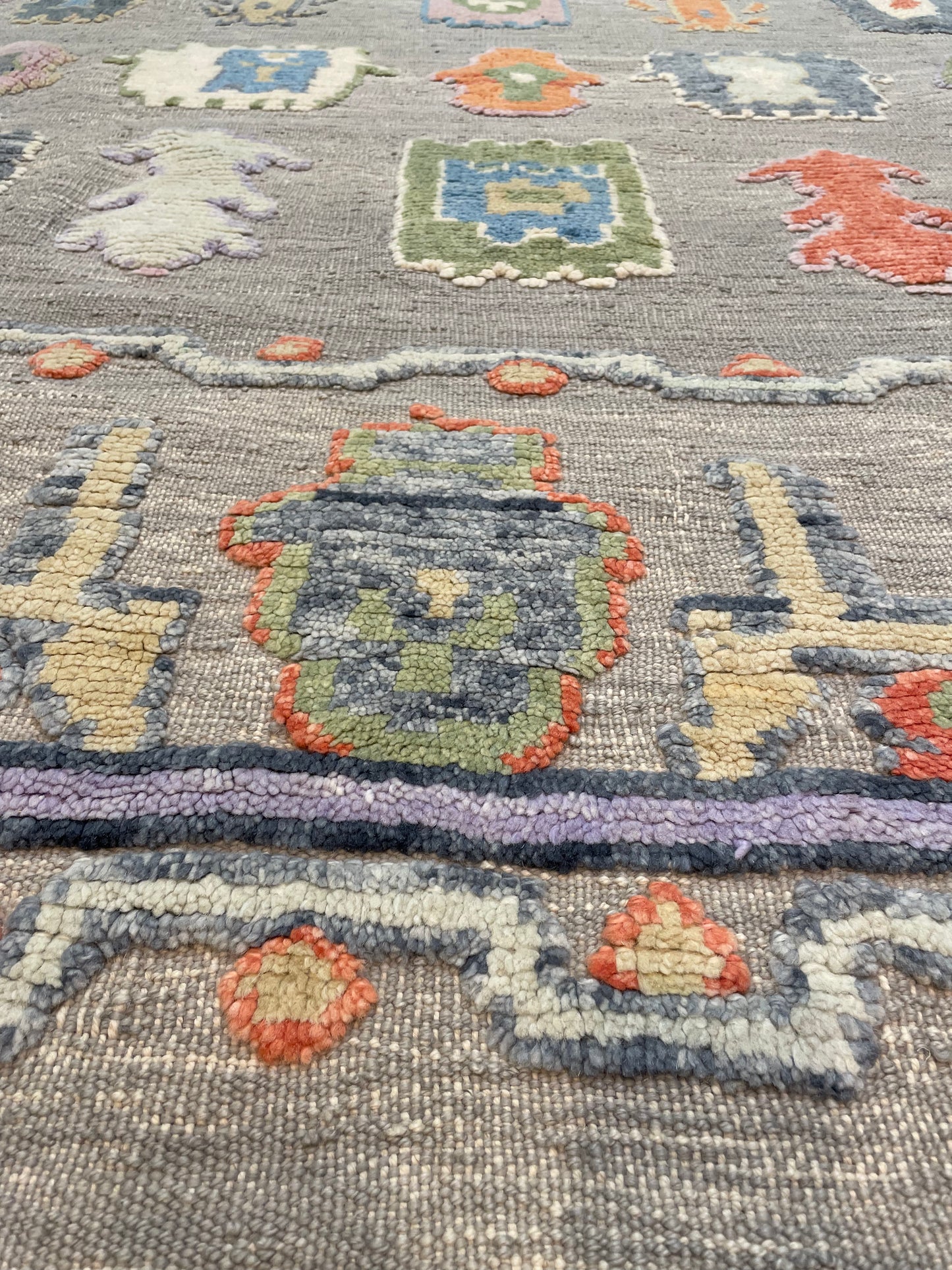 Hand-Knotted Wool Rug Turkish Oushak 10'10" x 13'9"