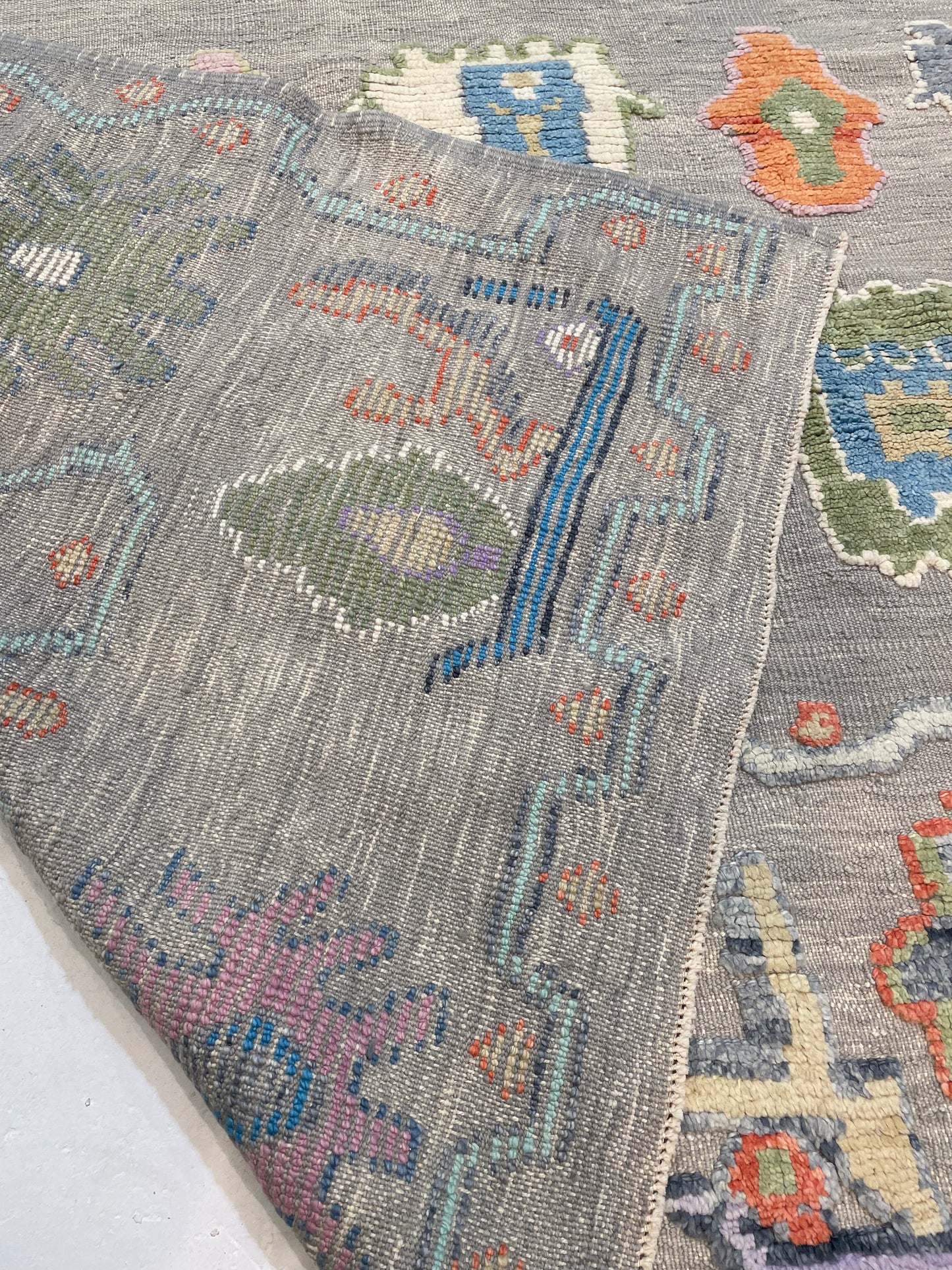 Hand-Knotted Wool Rug Turkish Oushak 10'10" x 13'9"