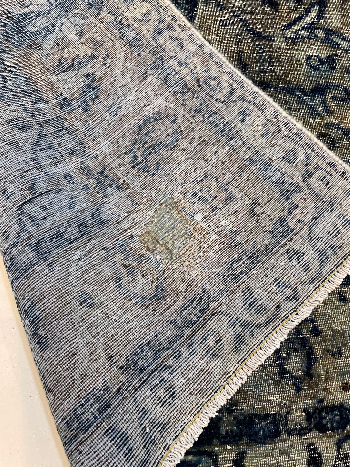 Hand-Knotted Wool Rug Turkish Oushak Distressed 8'7" x 12'1"