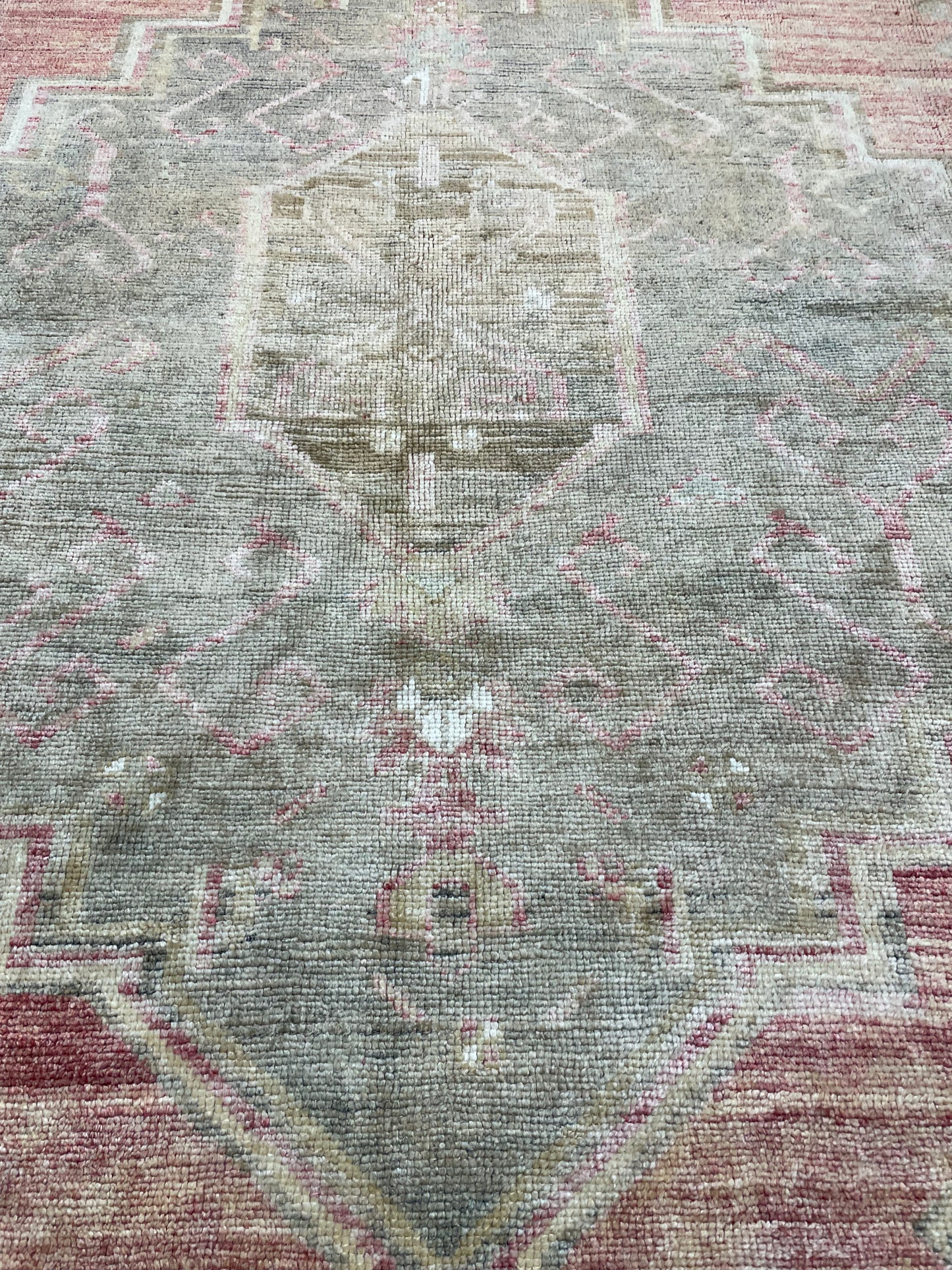 Hand-Knotted Wool Rug Turkish Oushak 8' x 12'2"