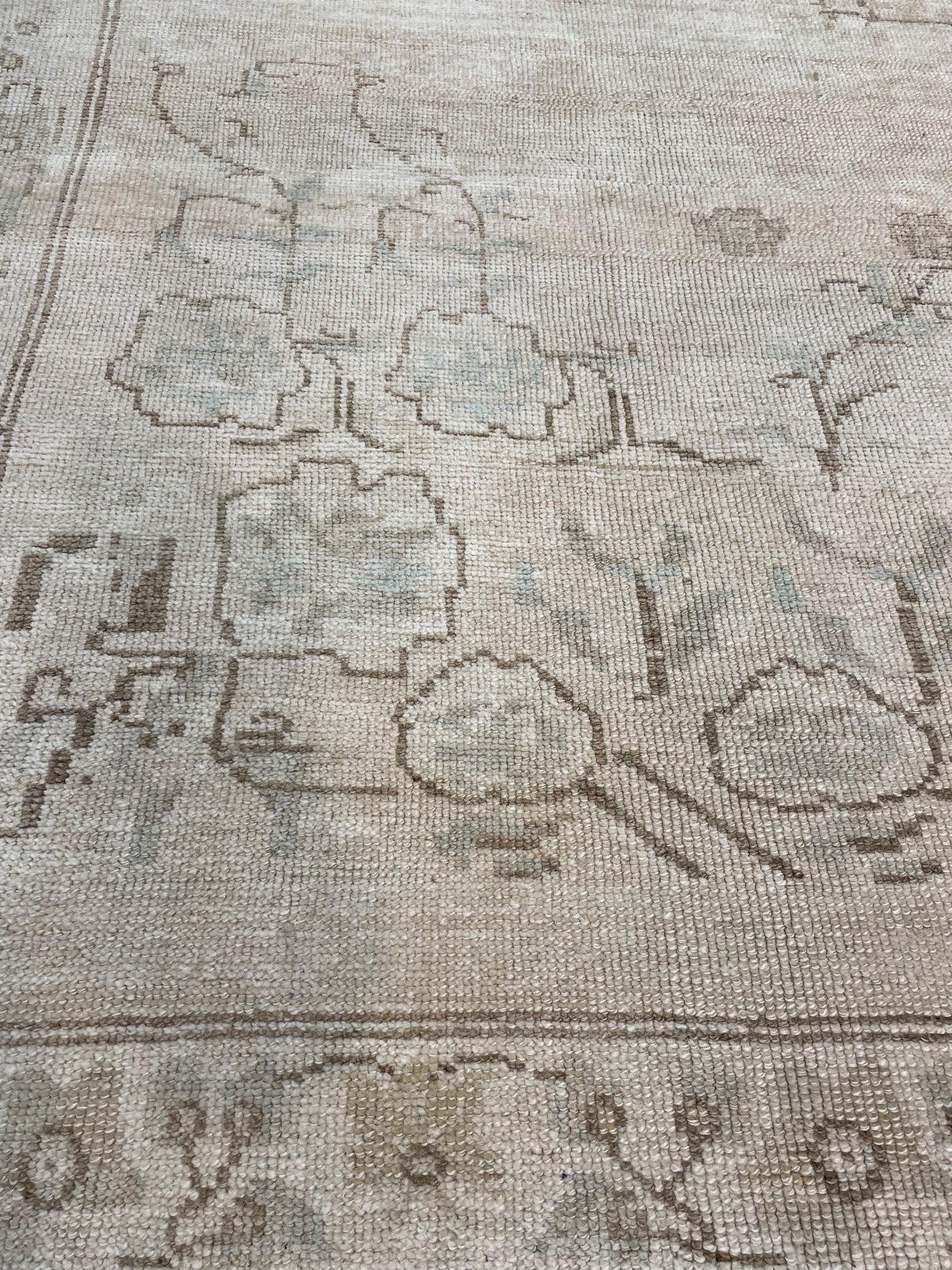 Hand-Knotted Wool Rug Turkish Oushak 7'2" x 10'5"