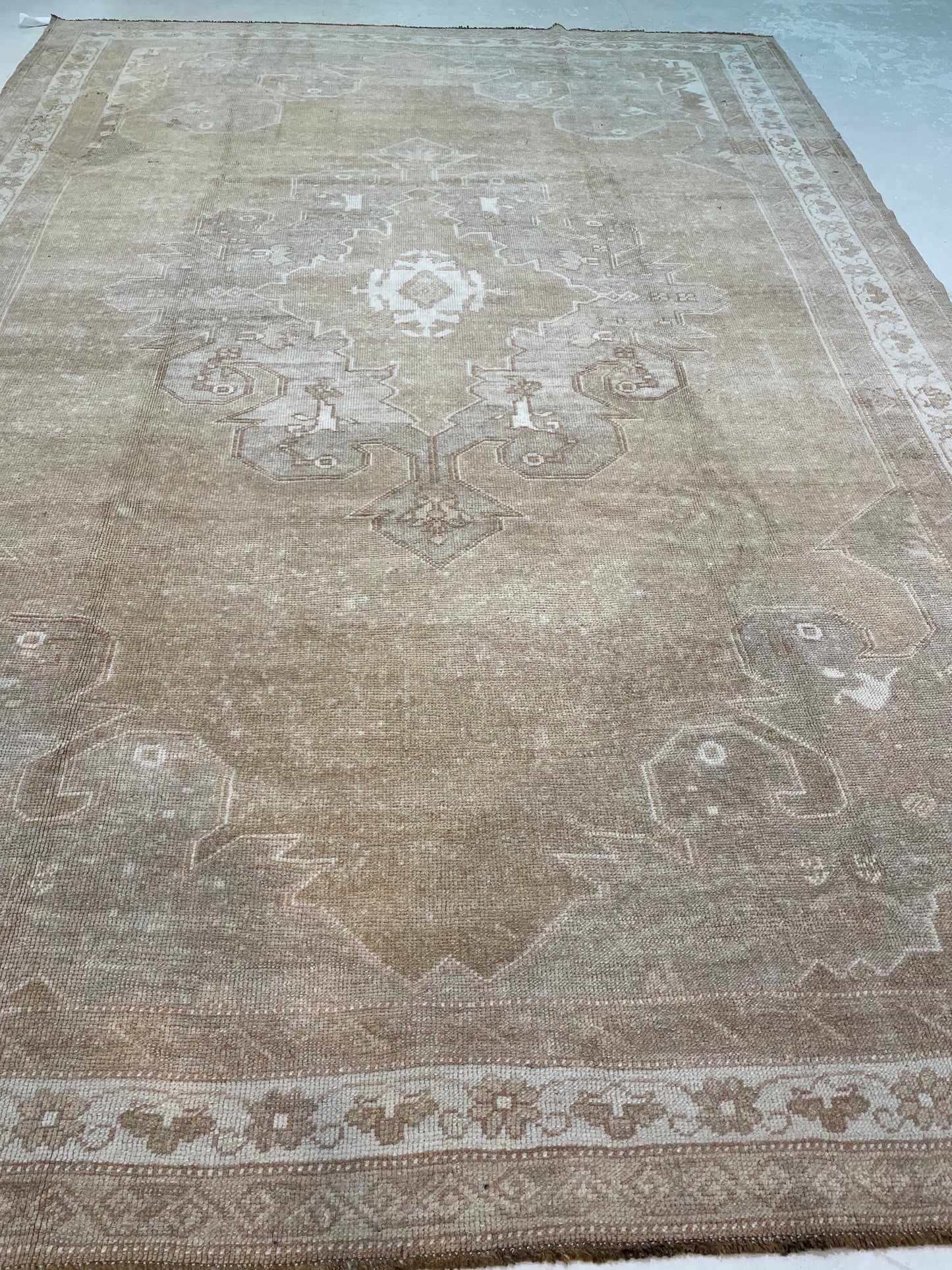 Hand-Knotted Wool Rug Turkish Oushak 7'2" x 10'5"