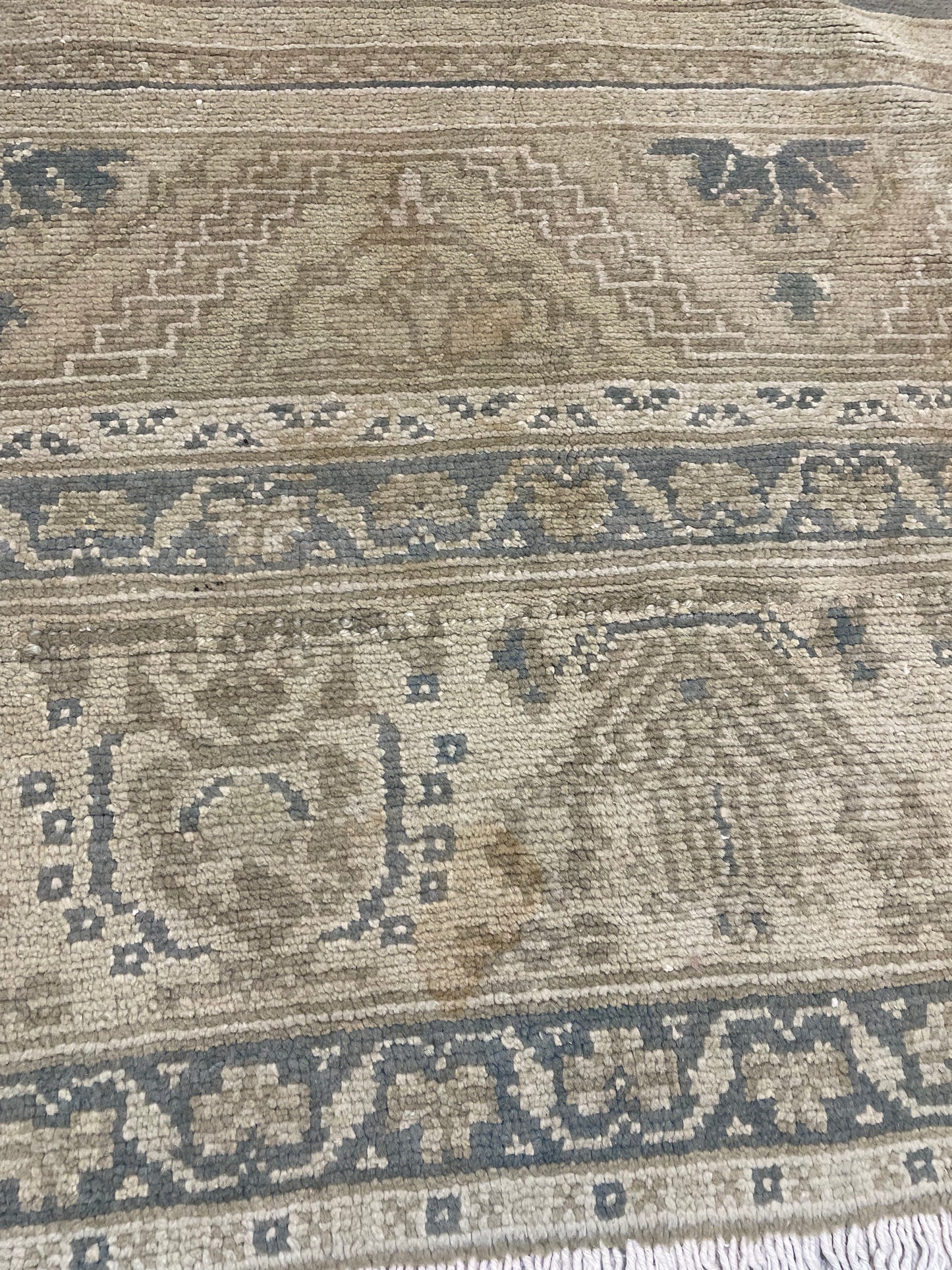 Hand-Knotted Wool Rug Turkish Oushak 7'6" x 8'11"